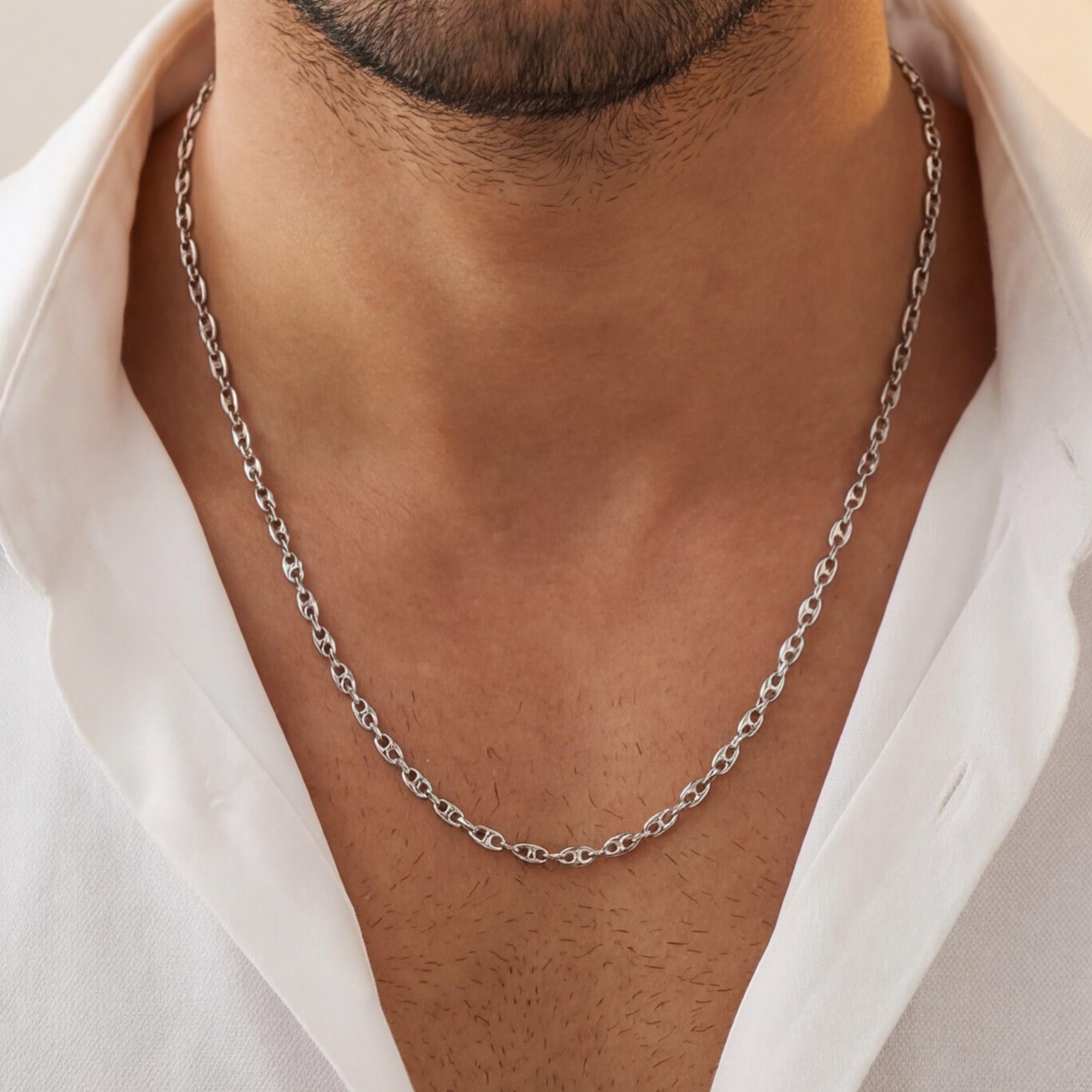 Çelik Zincir Kolye Gemici Unisex Model  ZN-293