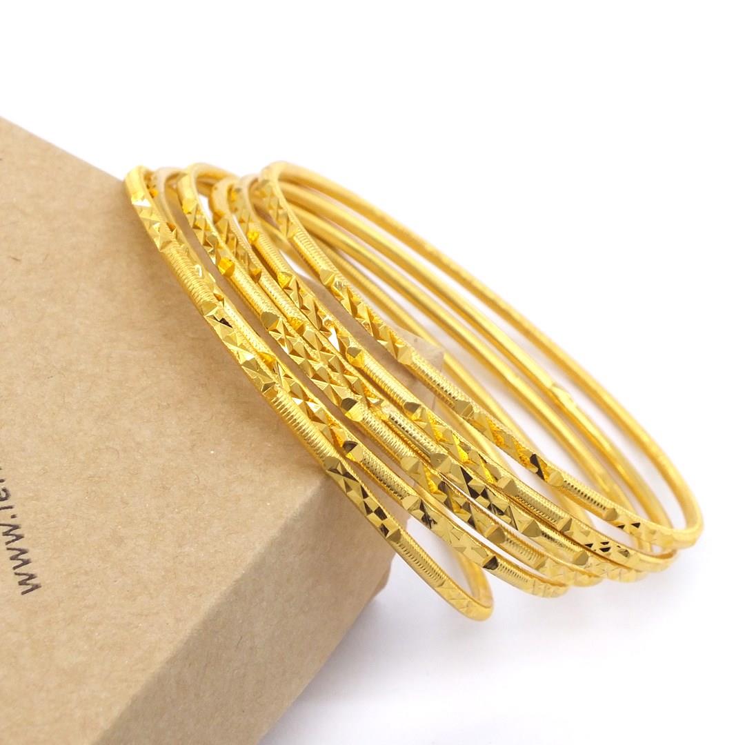 İmitasyon Ajda Bilezik Desenli Model Altın Kaplama  - 6 Adet BSET-123