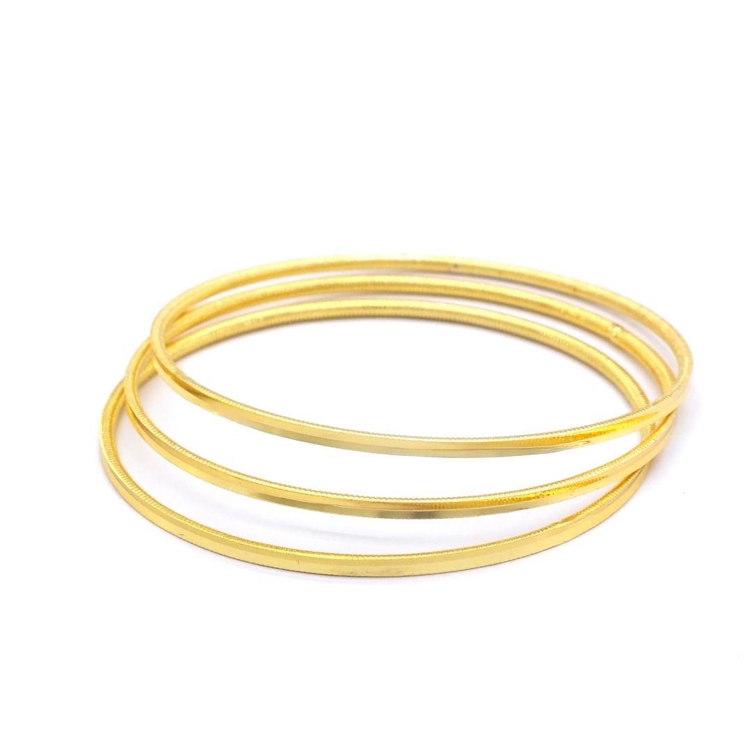 İmitasyon Ajda Bilezik Düz Model Altın Kaplama  - 3 adet BSET-116