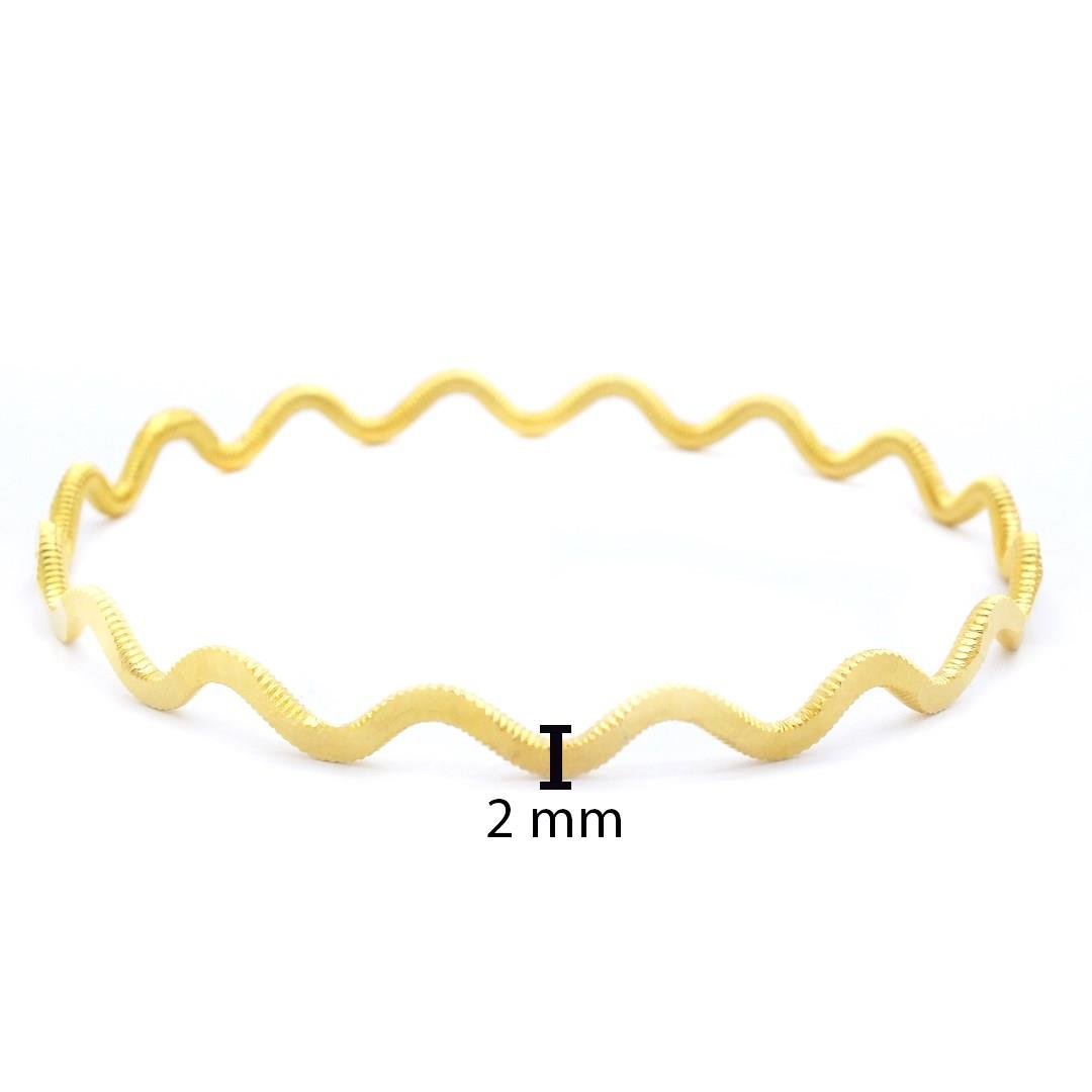 İmitasyon Ajda Bilezik Zigzag Model Altın Kaplama Çelik Blz-3073