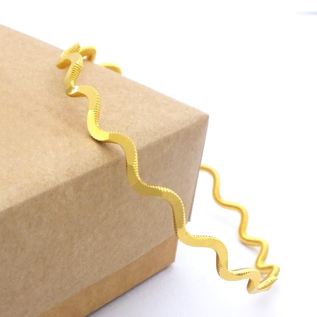 İmitasyon Ajda Bilezik Zigzag Model Altın Kaplama Çelik Blz-3073