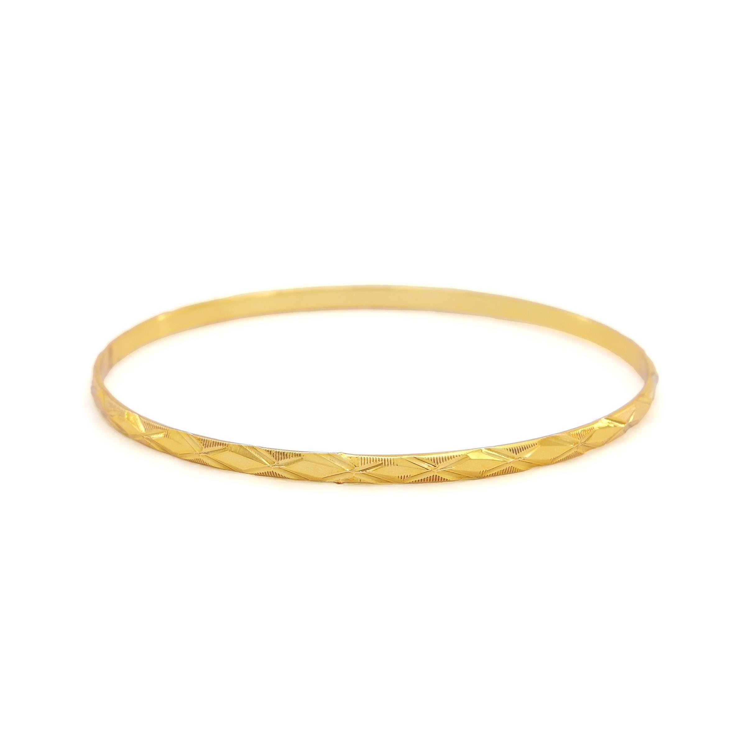 İmitasyon Altın Kaplama 3 mm Baklava Model Bilezik BLZ-3124