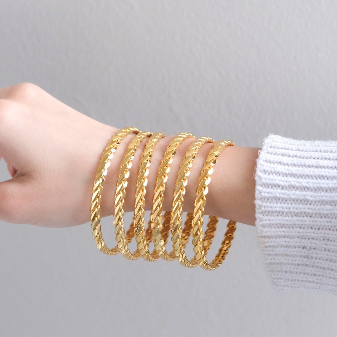 İmitasyon Burma Bilezik 3'lü Model (İçi Düz) 5 mm - 6 Adet BSET-111