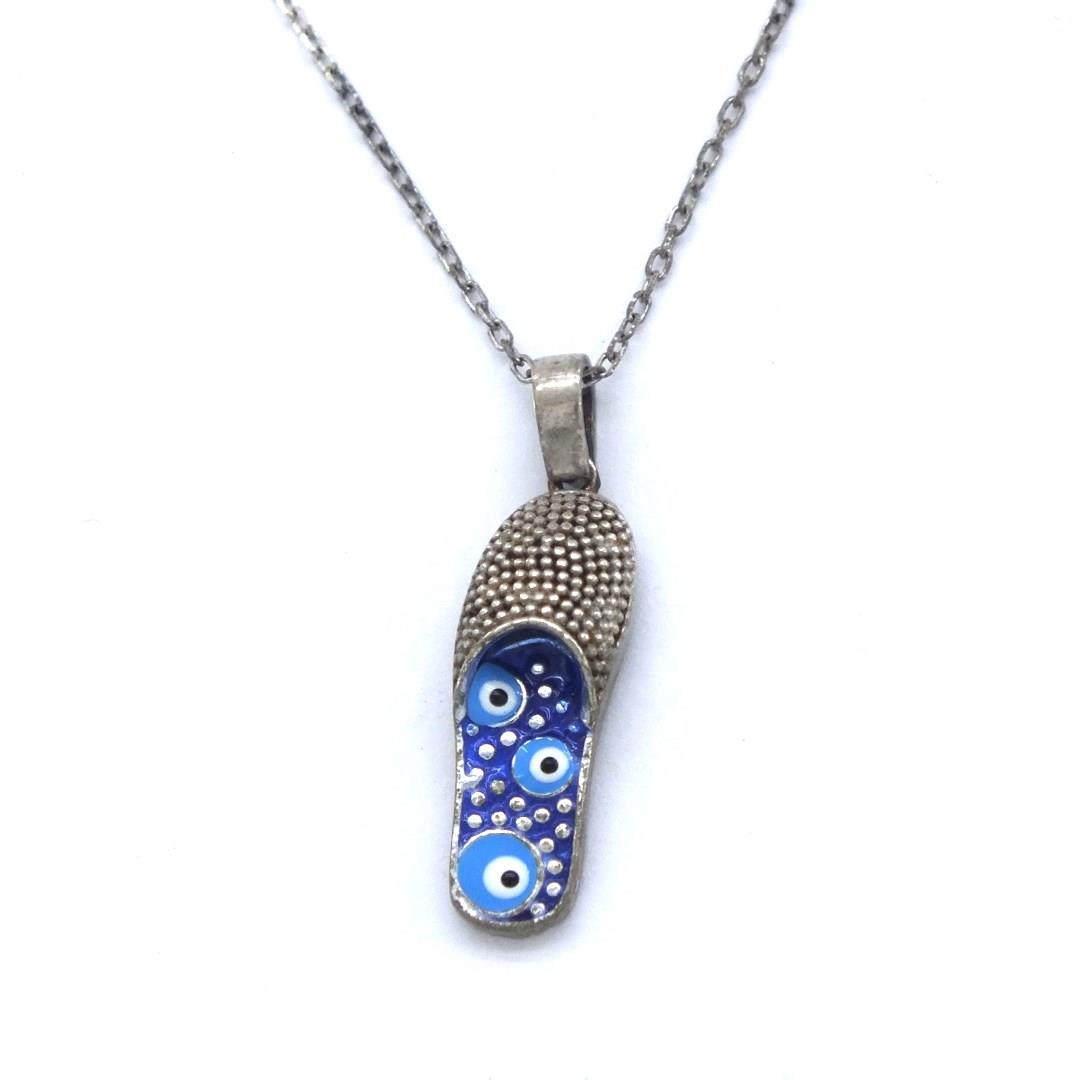 Nazar Boncuğu Motifli Gümüş Kolye GK-165