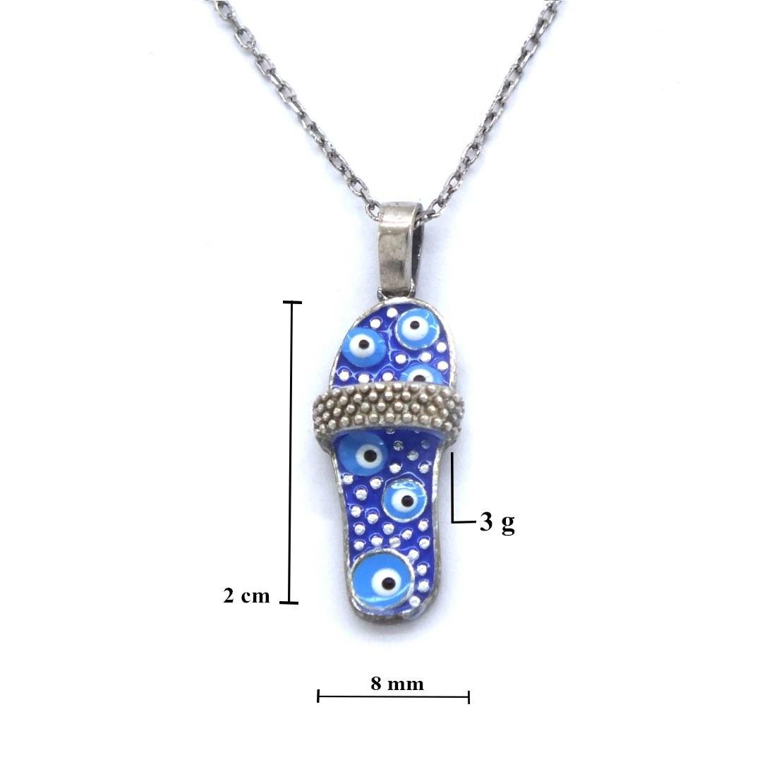 Nazar Boncuğu Motifli Gümüş Kolye GK-166