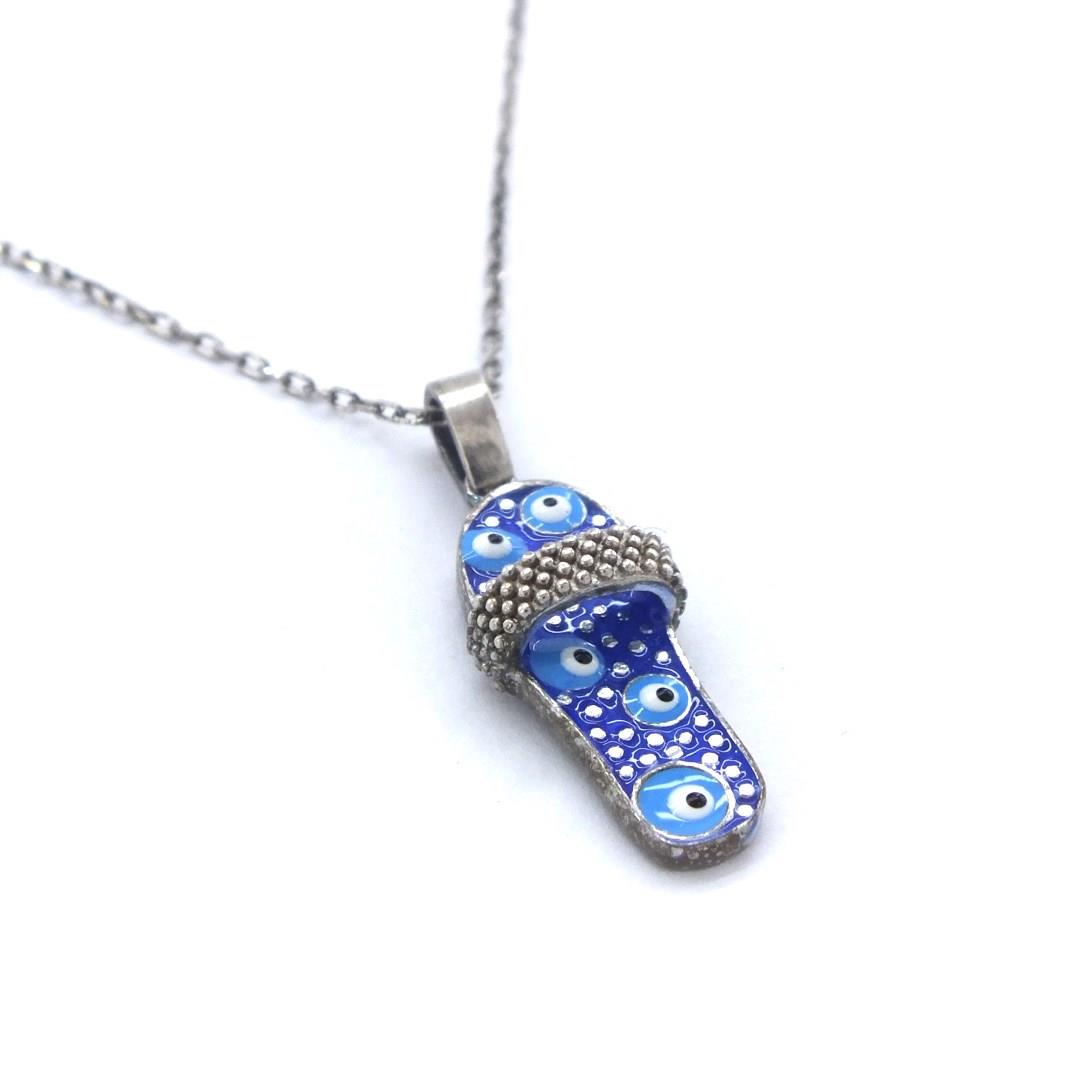 Nazar Boncuğu Motifli Gümüş Kolye GK-166