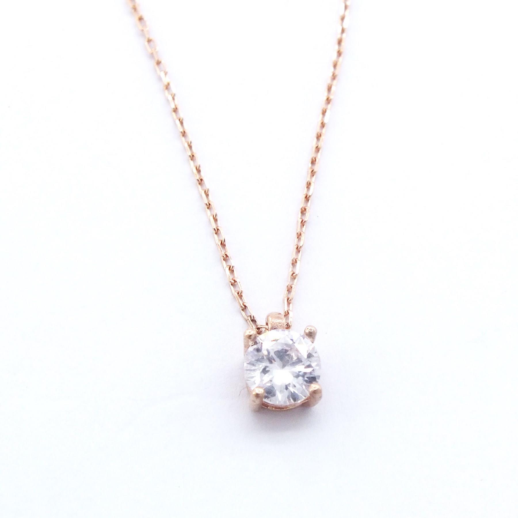 Rose Zirkon Taşlı Gümüş Kolye GK-330