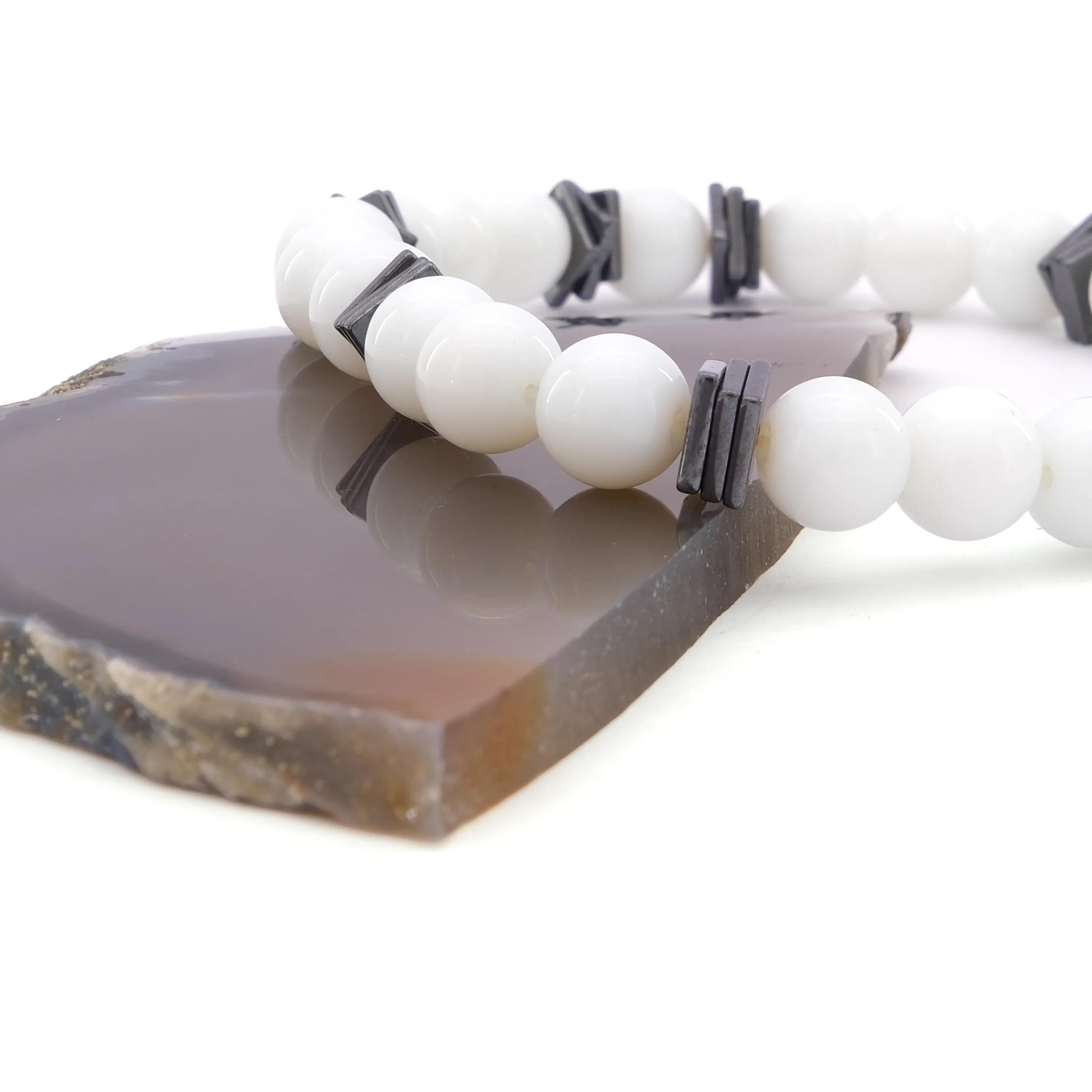 Selenit Doğal Taş Erkek Bileklik EBLK-482