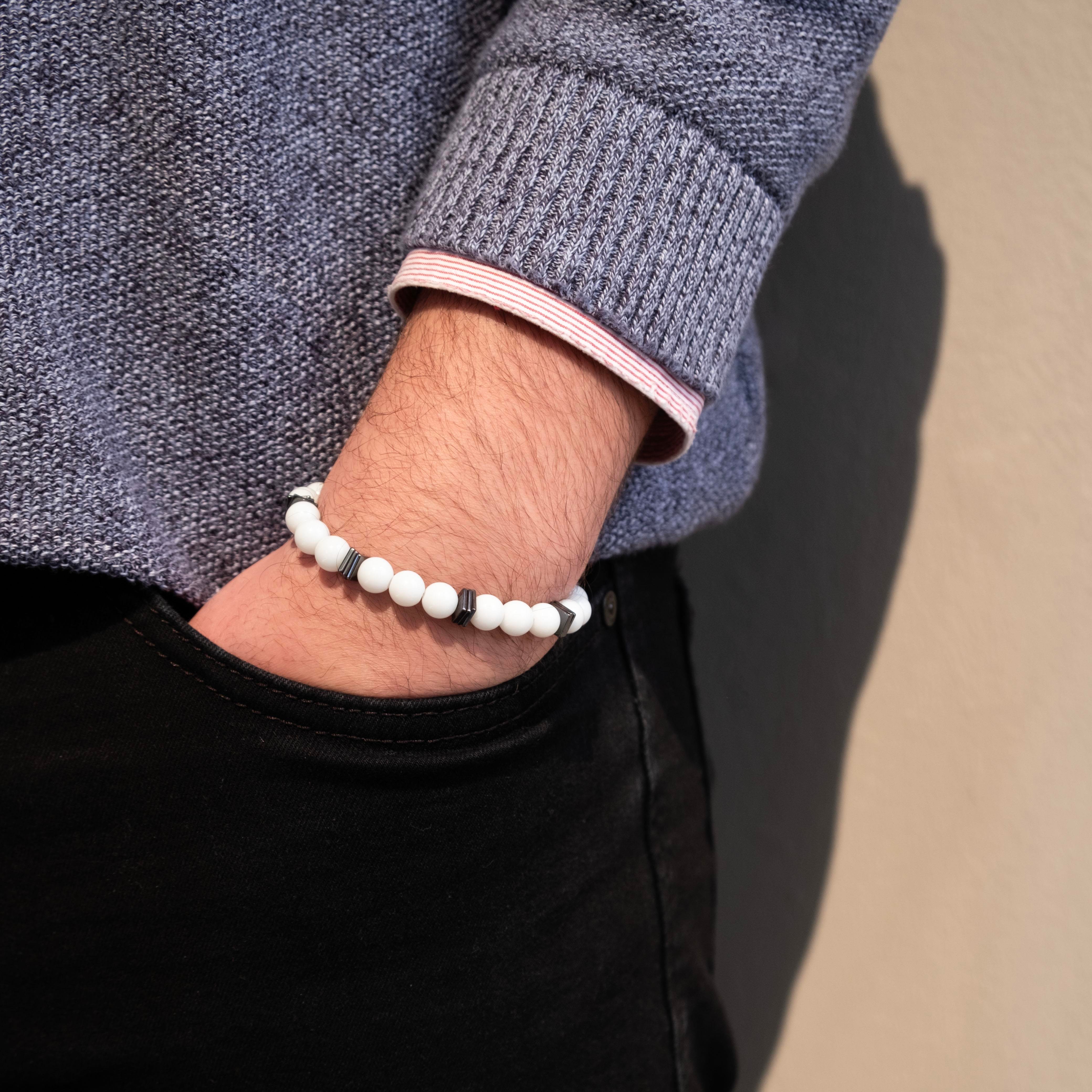 Selenit Doğal Taş Erkek Bileklik EBLK-482