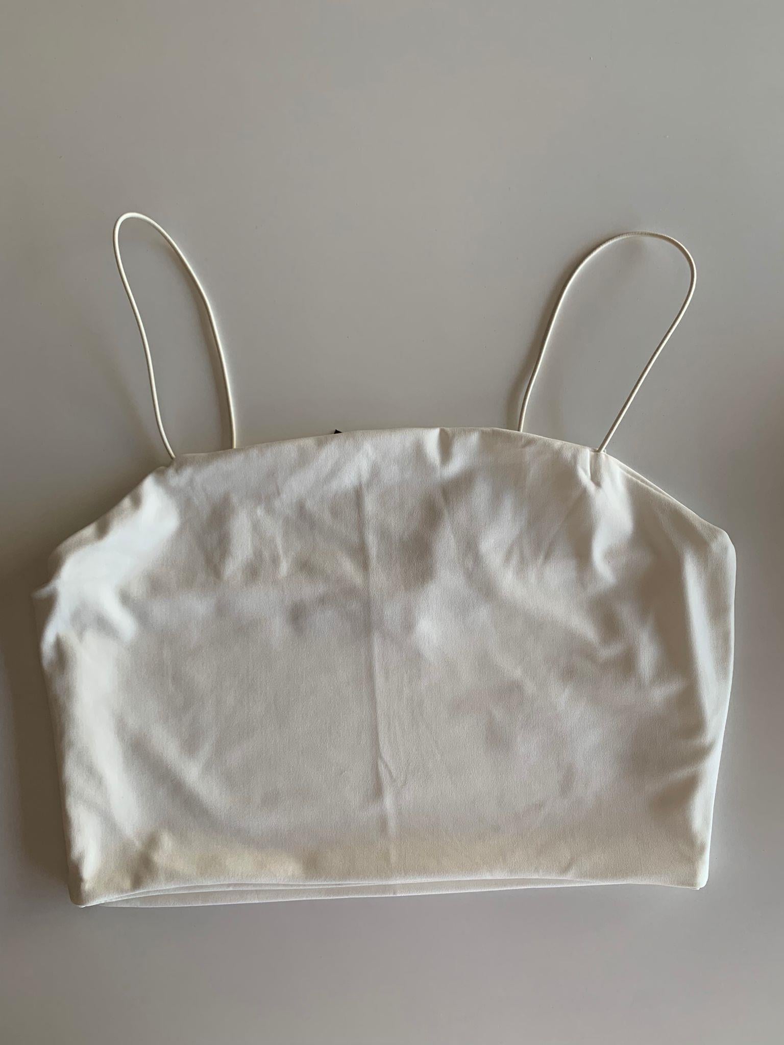 Beyaz Askılı Crop