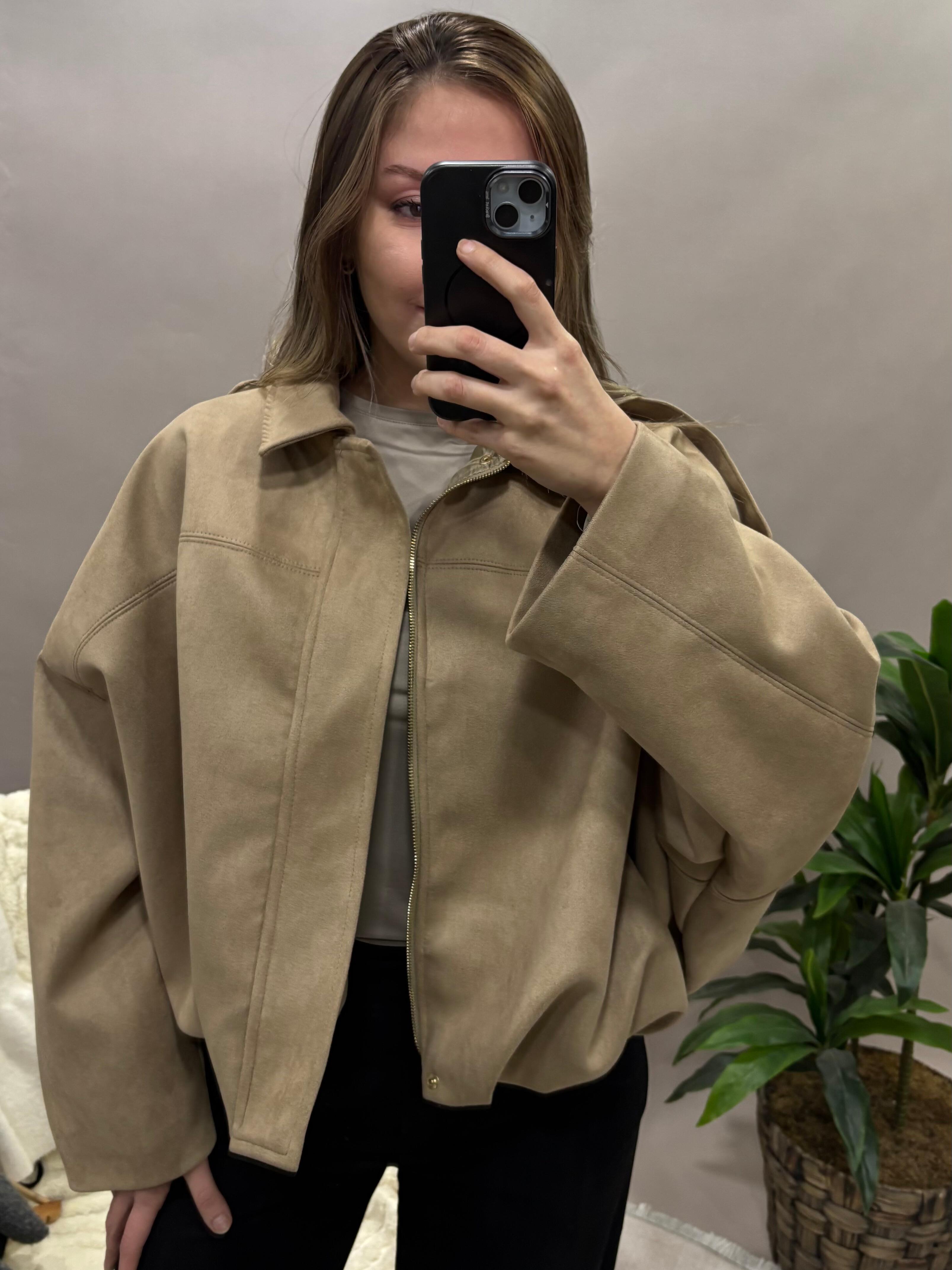 Bomber Ceket Oversize Ekru