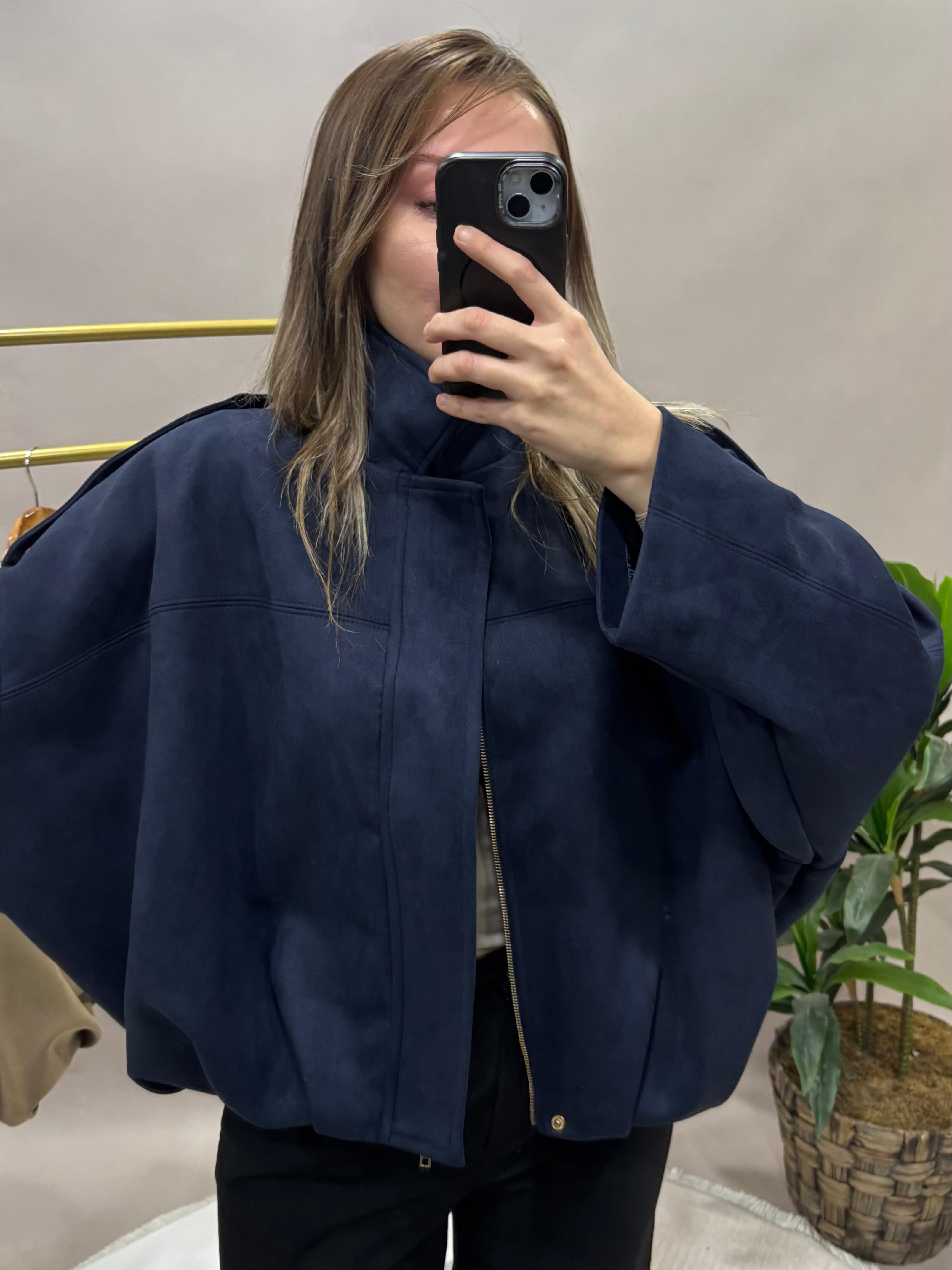 Bomber Ceket Oversize Lacivert