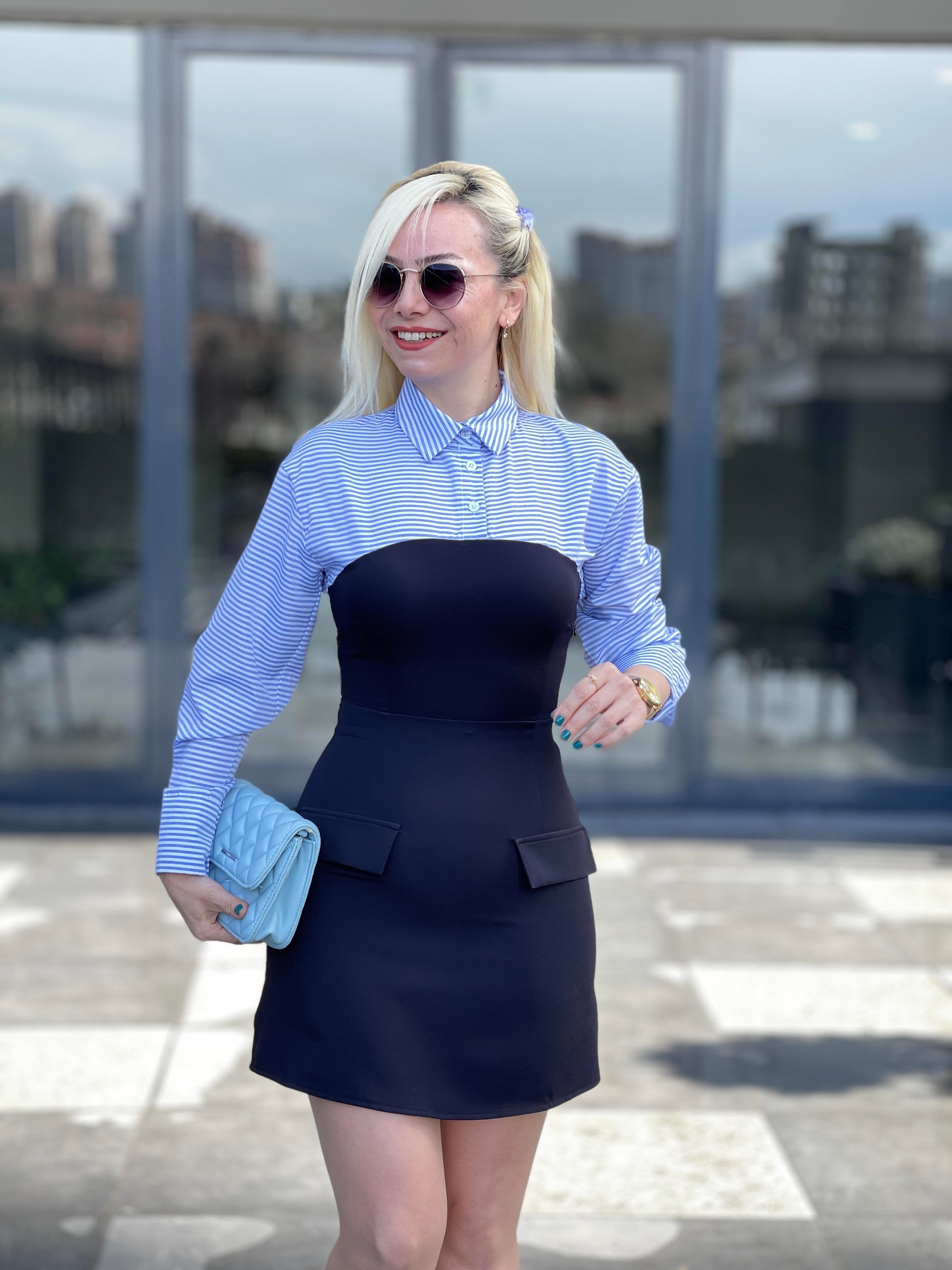 Çizgili Tarz Elbise