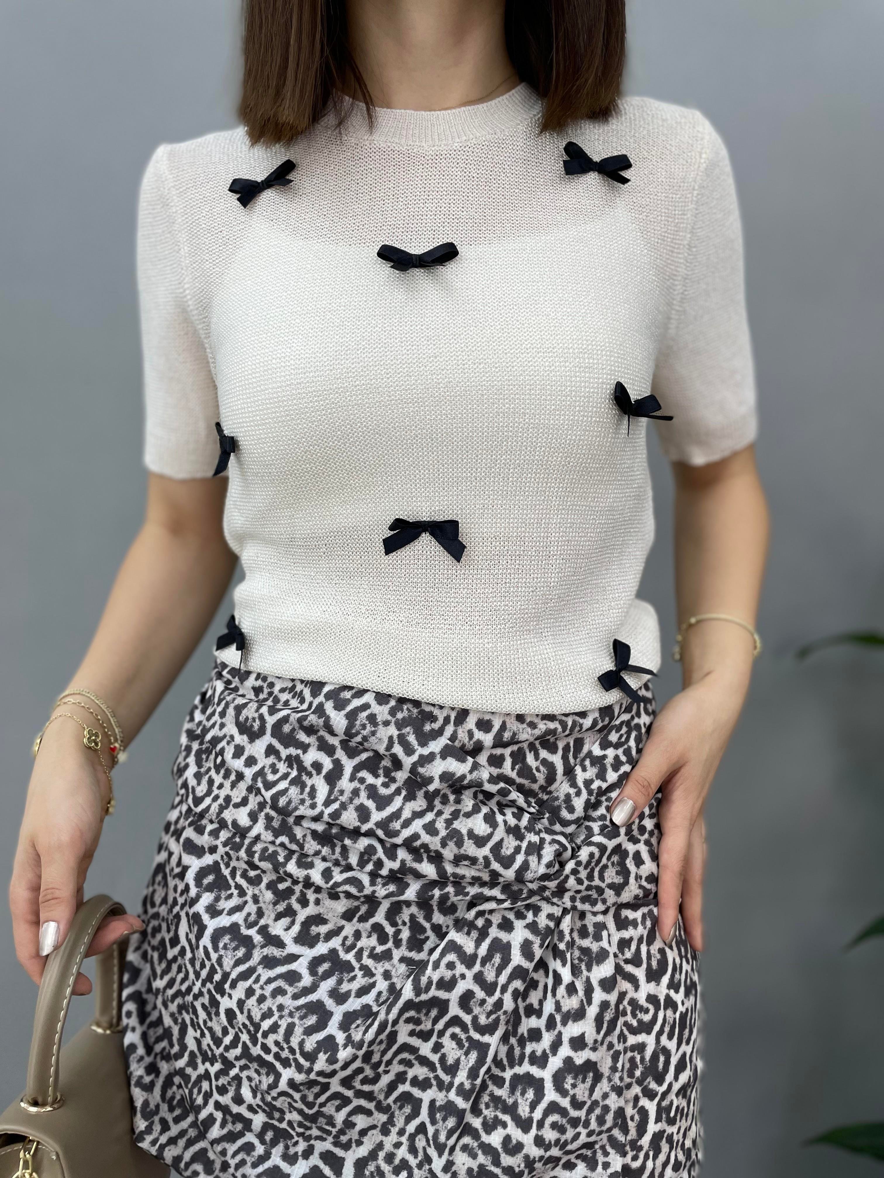 Leopar Desen Şort Etek