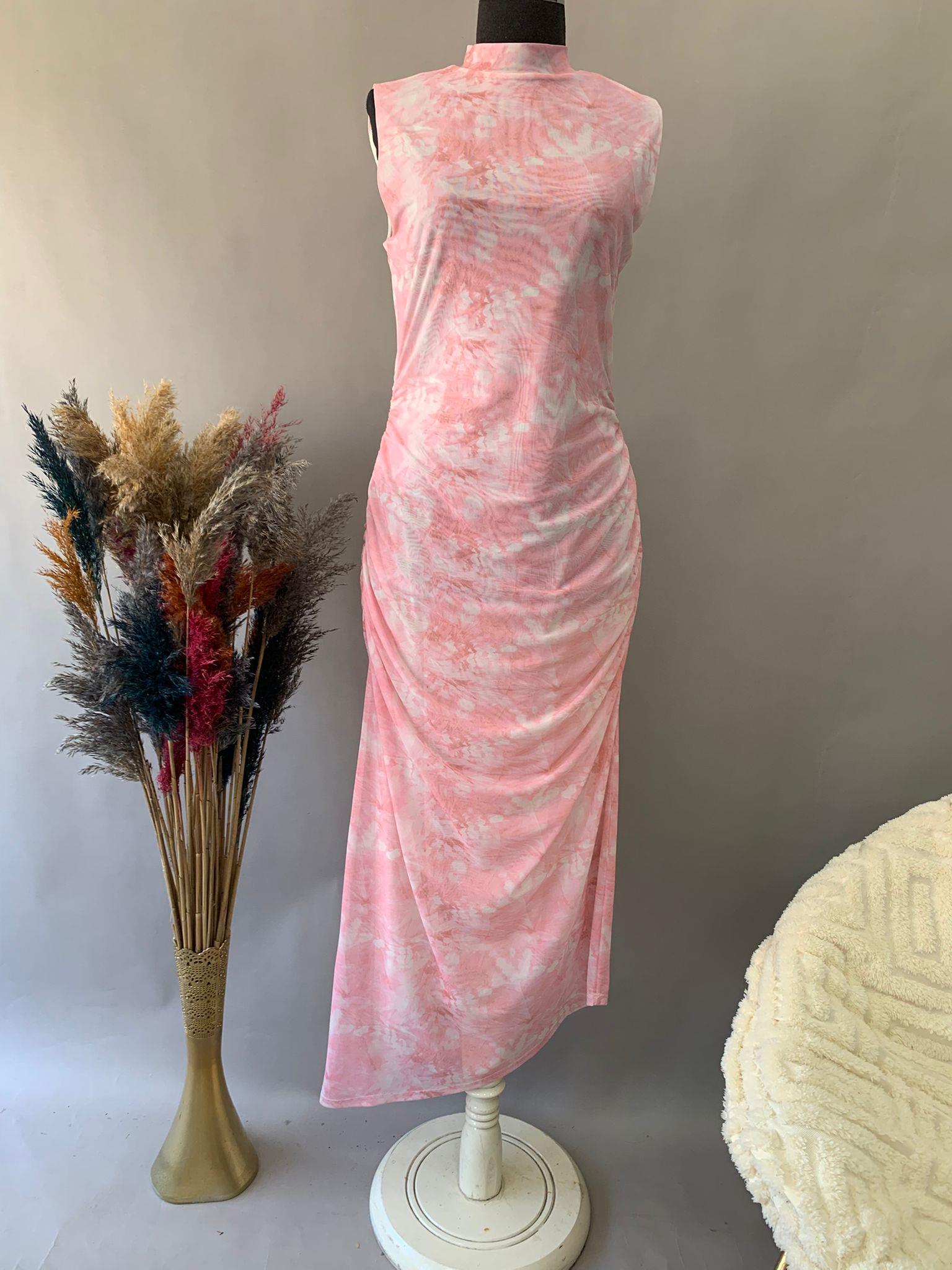 Pembe Sıfır Kol Astarlı Elbise