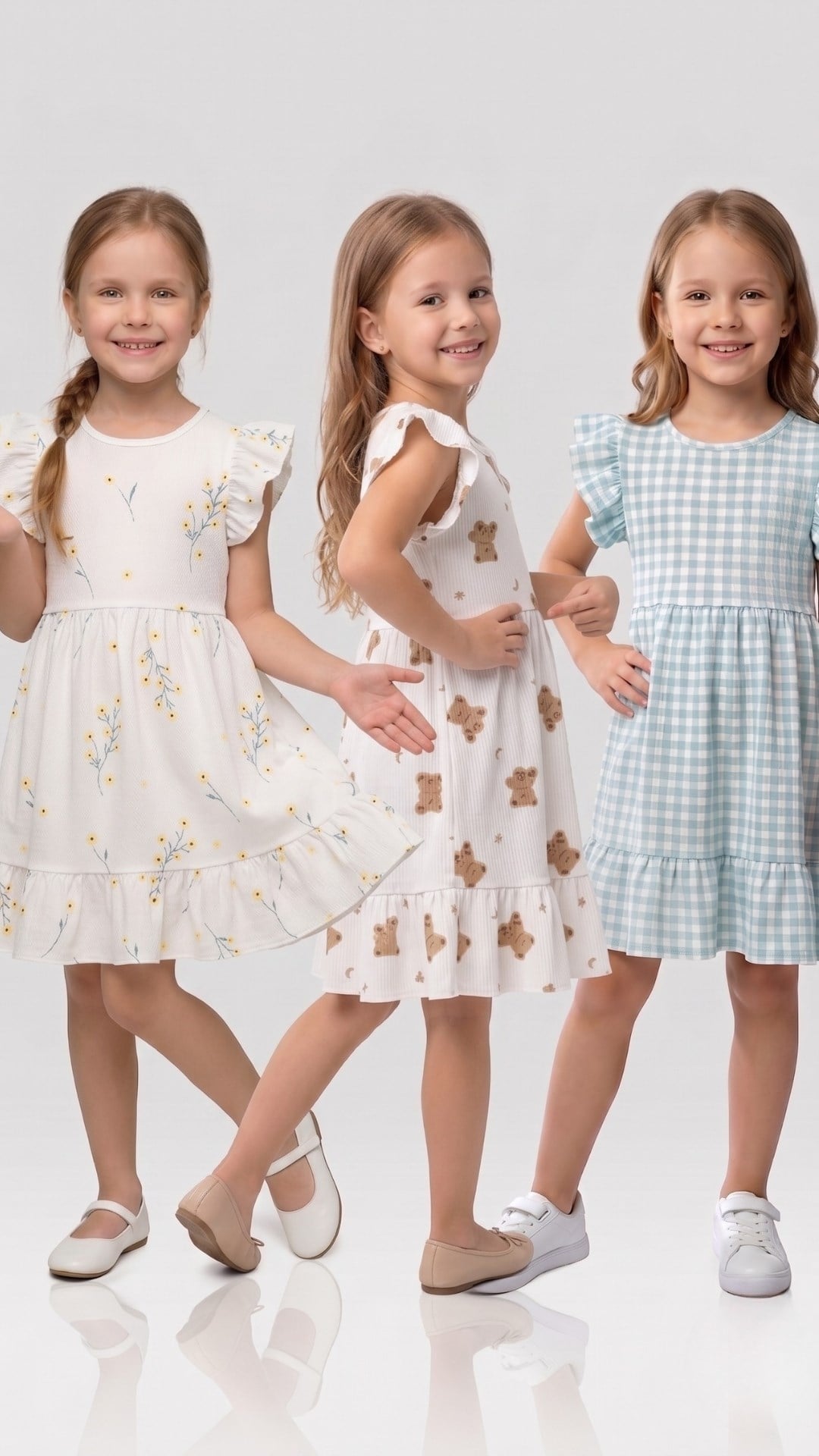 3 LÜ SET Kız Çocuk Elbise 3 ADET YENİ SEZON YAZLIK 
