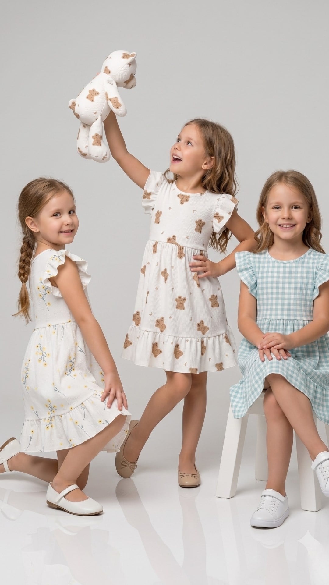 3 LÜ SET Kız Çocuk Elbise 3 ADET YENİ SEZON YAZLIK 