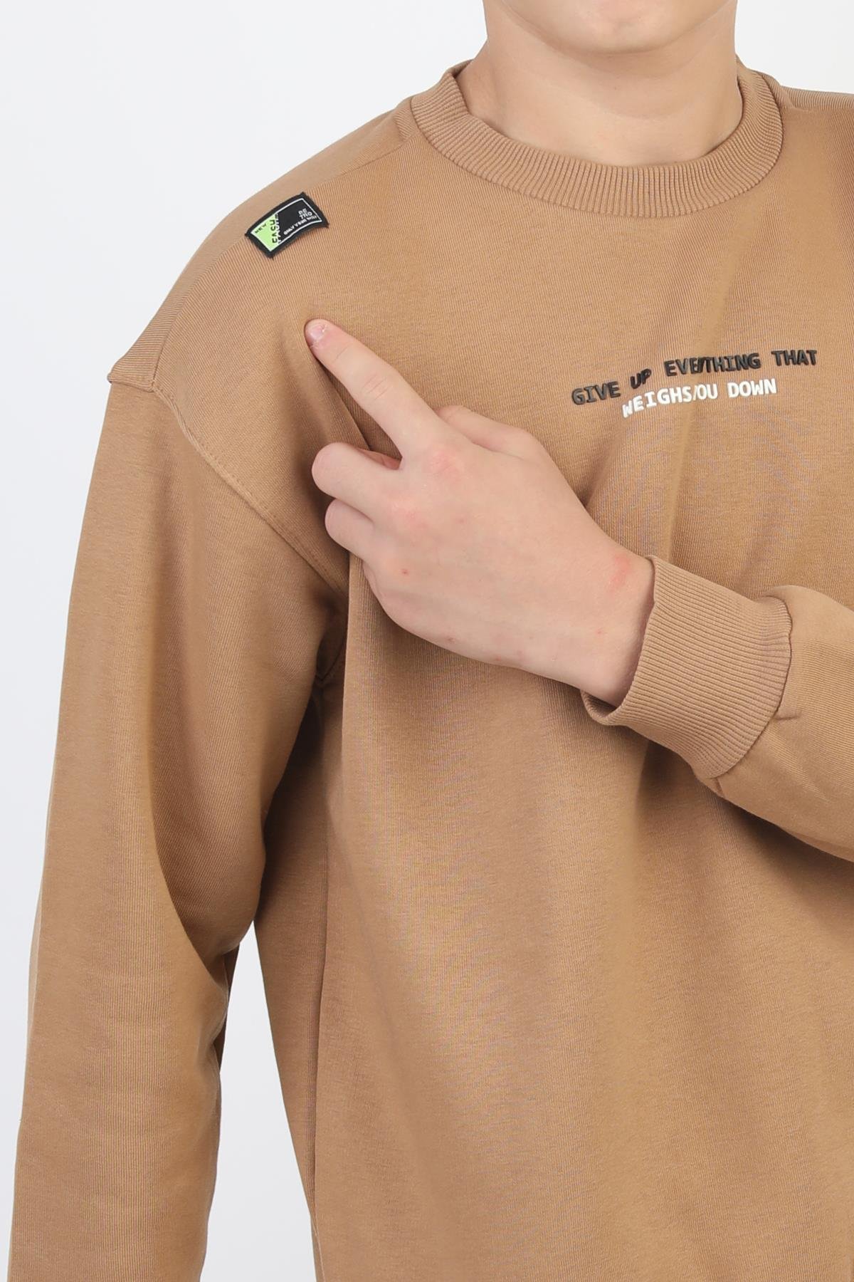 Bisiklet Yaka Baskı Detaylı Erkek Çocuk Sweatshirt