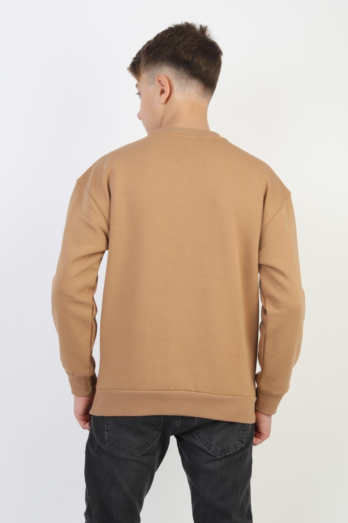 Bisiklet Yaka Baskı Detaylı Erkek Çocuk Sweatshirt