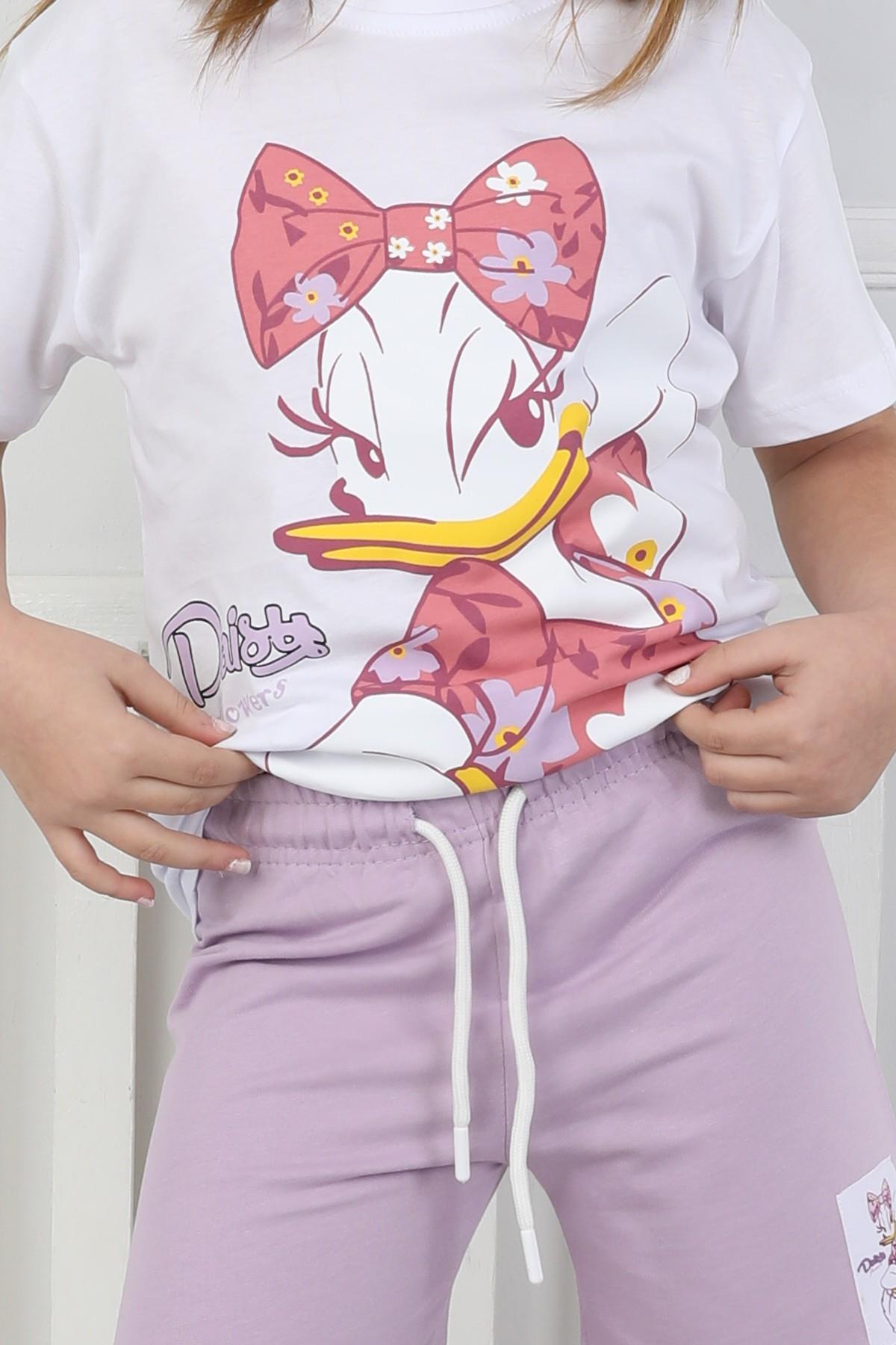 Daisy Baskı Kız Çocuk Şortlu Takım