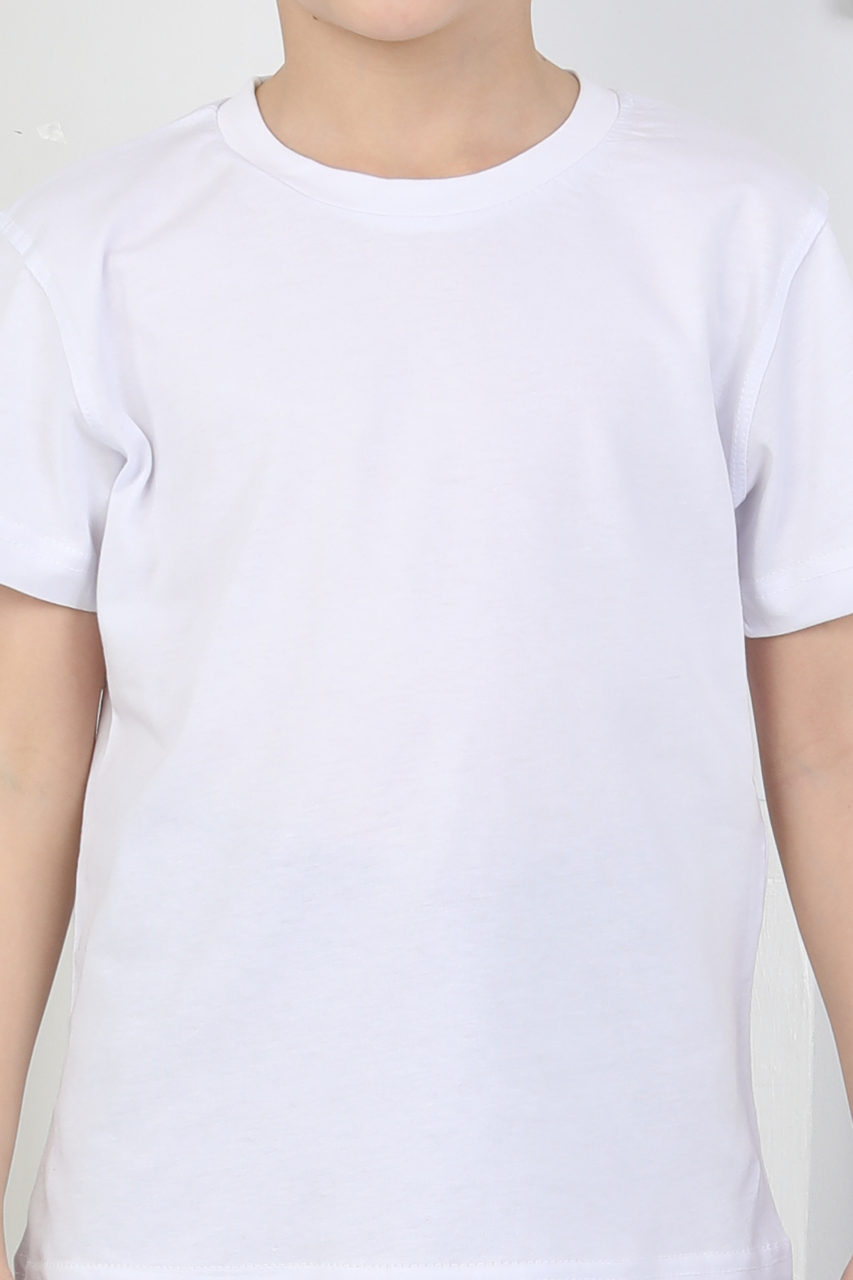 Erkek Çocuk T-Shirt Bisiklet Yaka Düz Renk %100 Pamuk 3'lü Tişört Seti