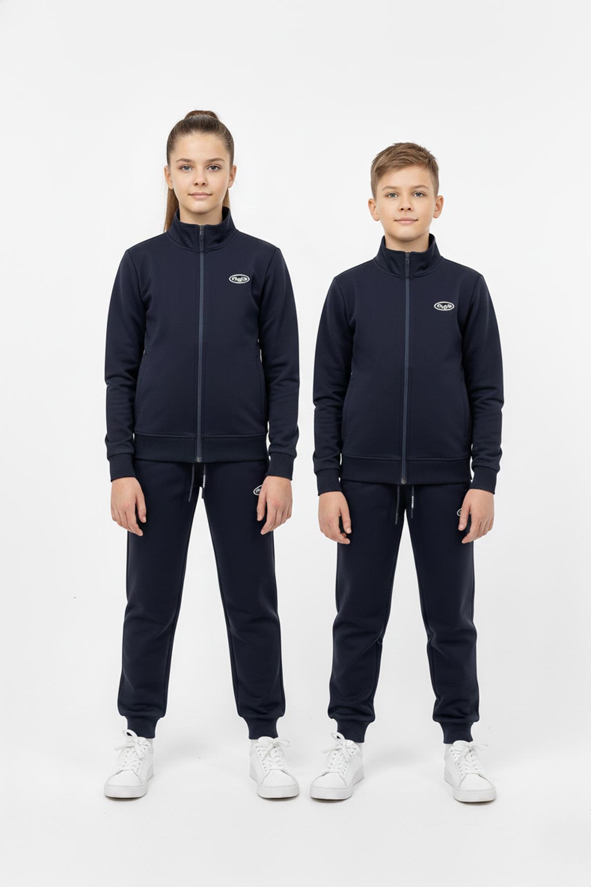 Fermuarlı Cepli Çocuk Unisex Eşofman Takımı