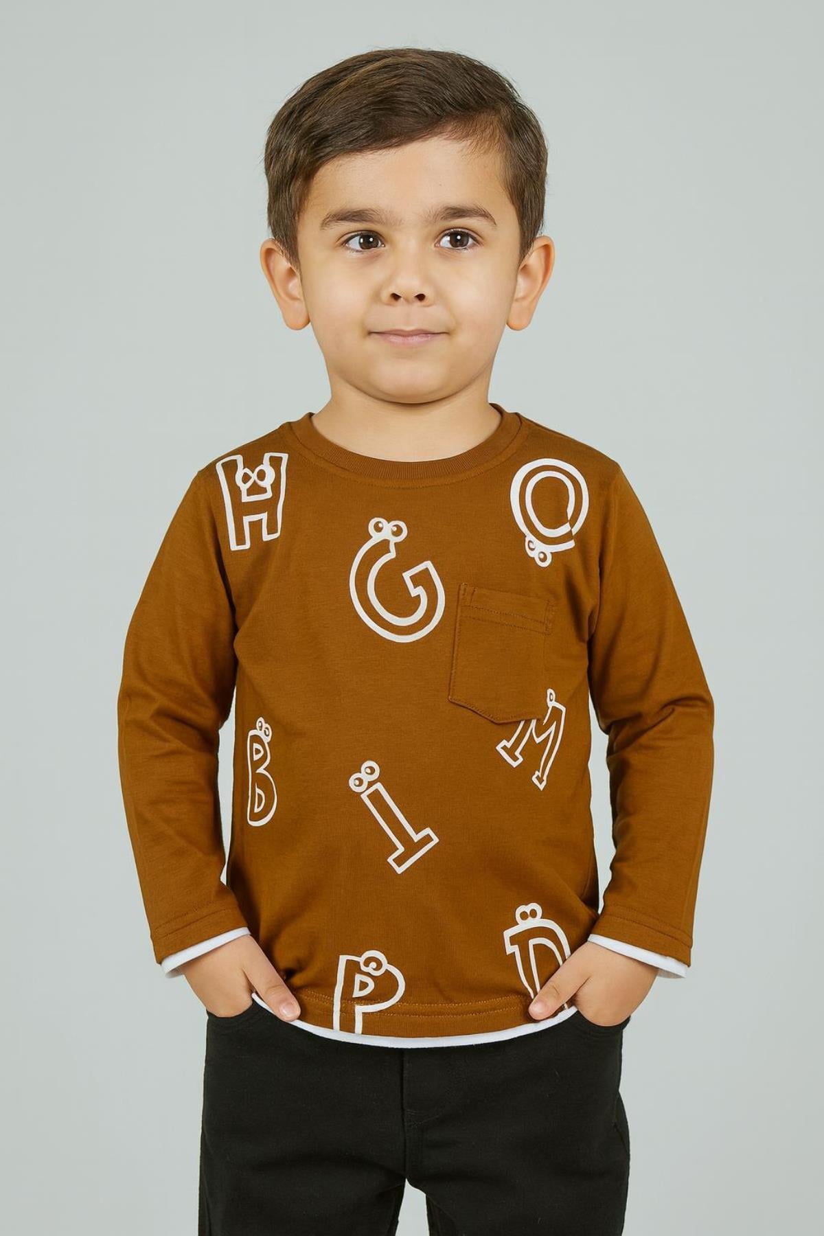 Harf Baskılı Mevsimlik Erkek Çocuk Sweatshirt