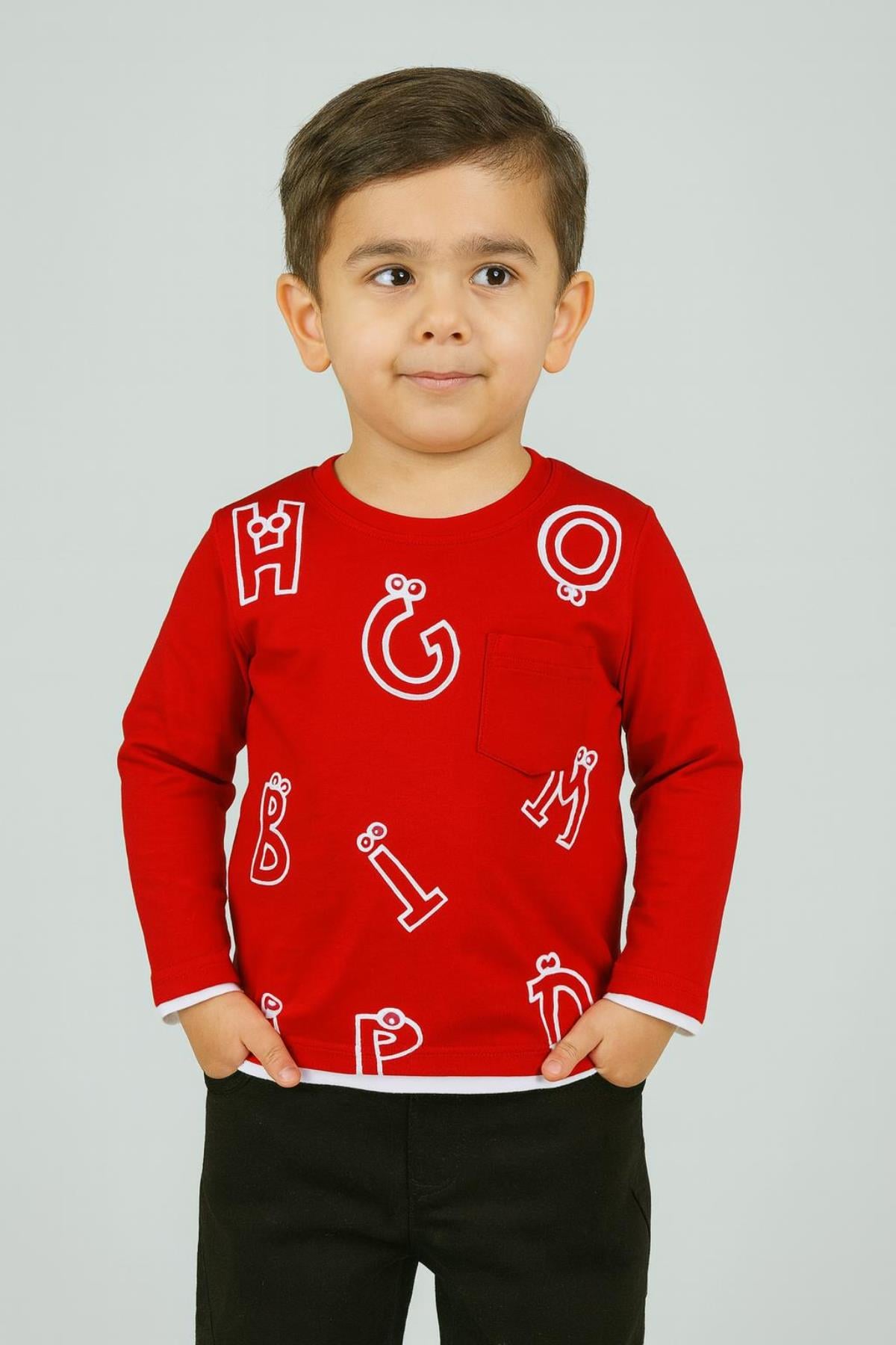 Harf Baskılı Mevsimlik Erkek Çocuk Sweatshirt