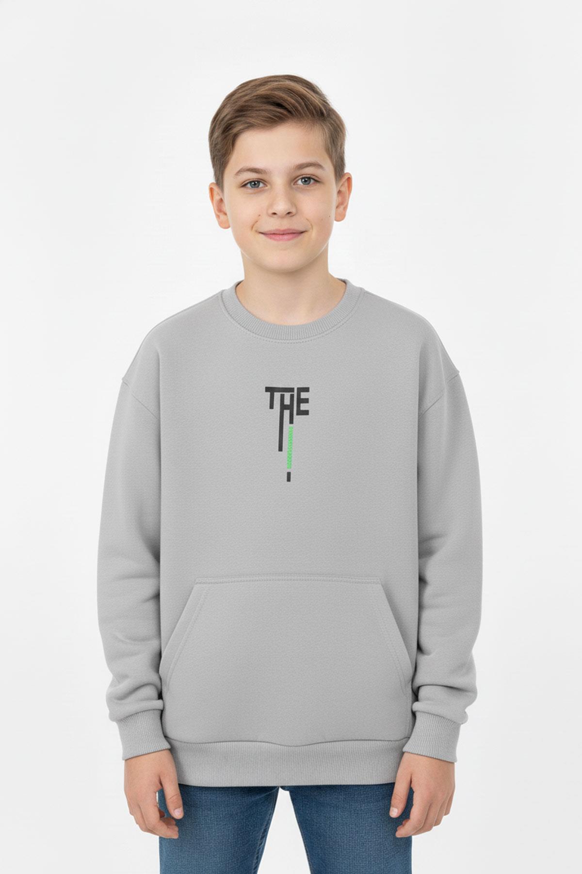 Kanguru Cepli Bisiklet Yaka Erkek Çocuk Sweatshirt