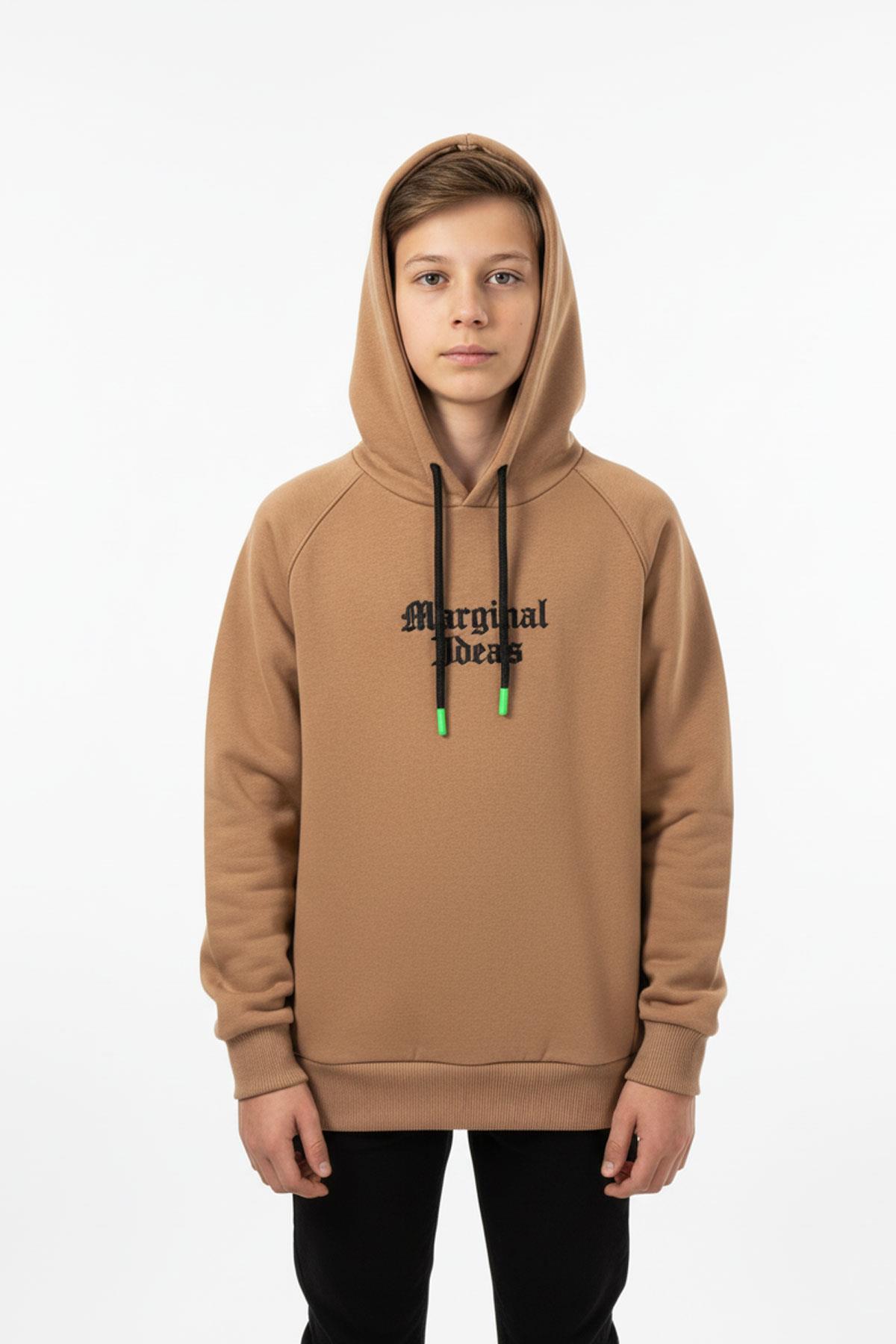 Kapşonlu Baskılı Erkek Çocuk Sweatshirt