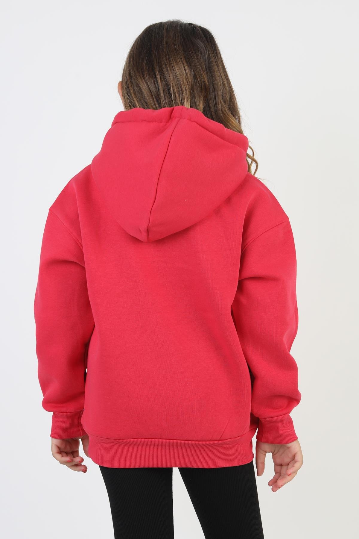 Kapşonlu Kanguru Cepli Kız Çocuk Sweatshirt