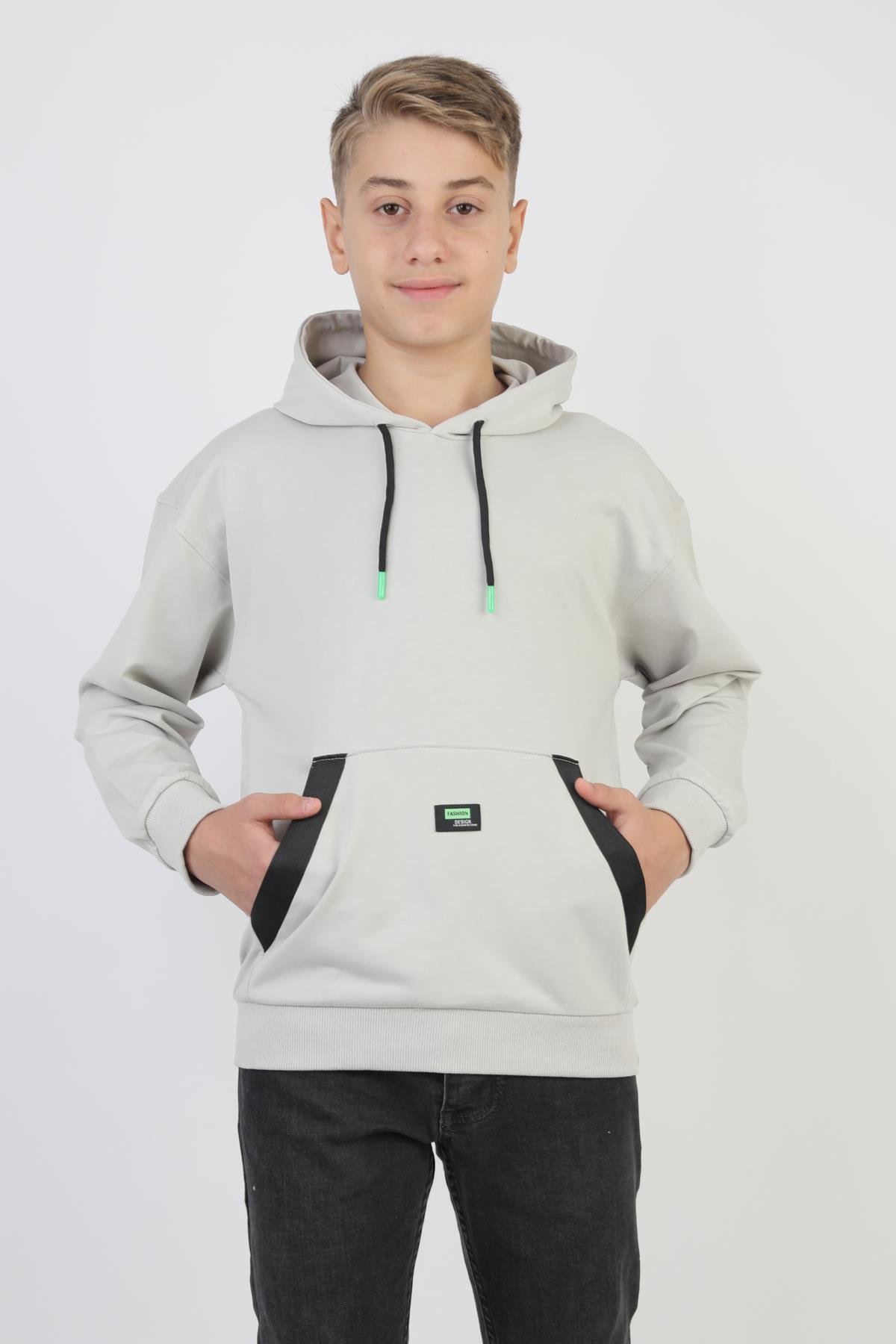 Kapüşonlu Kanguru Cepli Erkek Çocuk Sweatshirt
