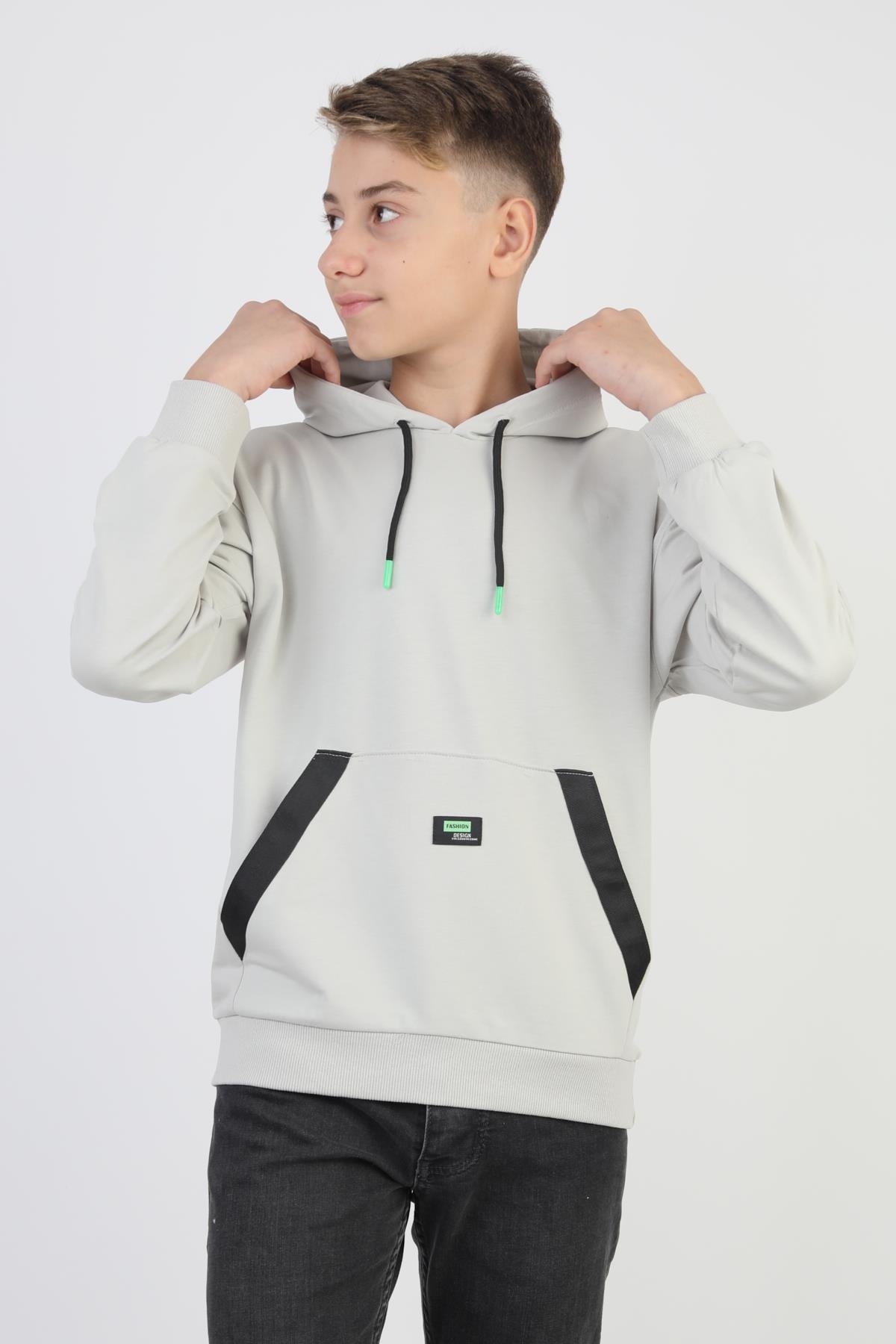 Kapüşonlu Kanguru Cepli Erkek Çocuk Sweatshirt
