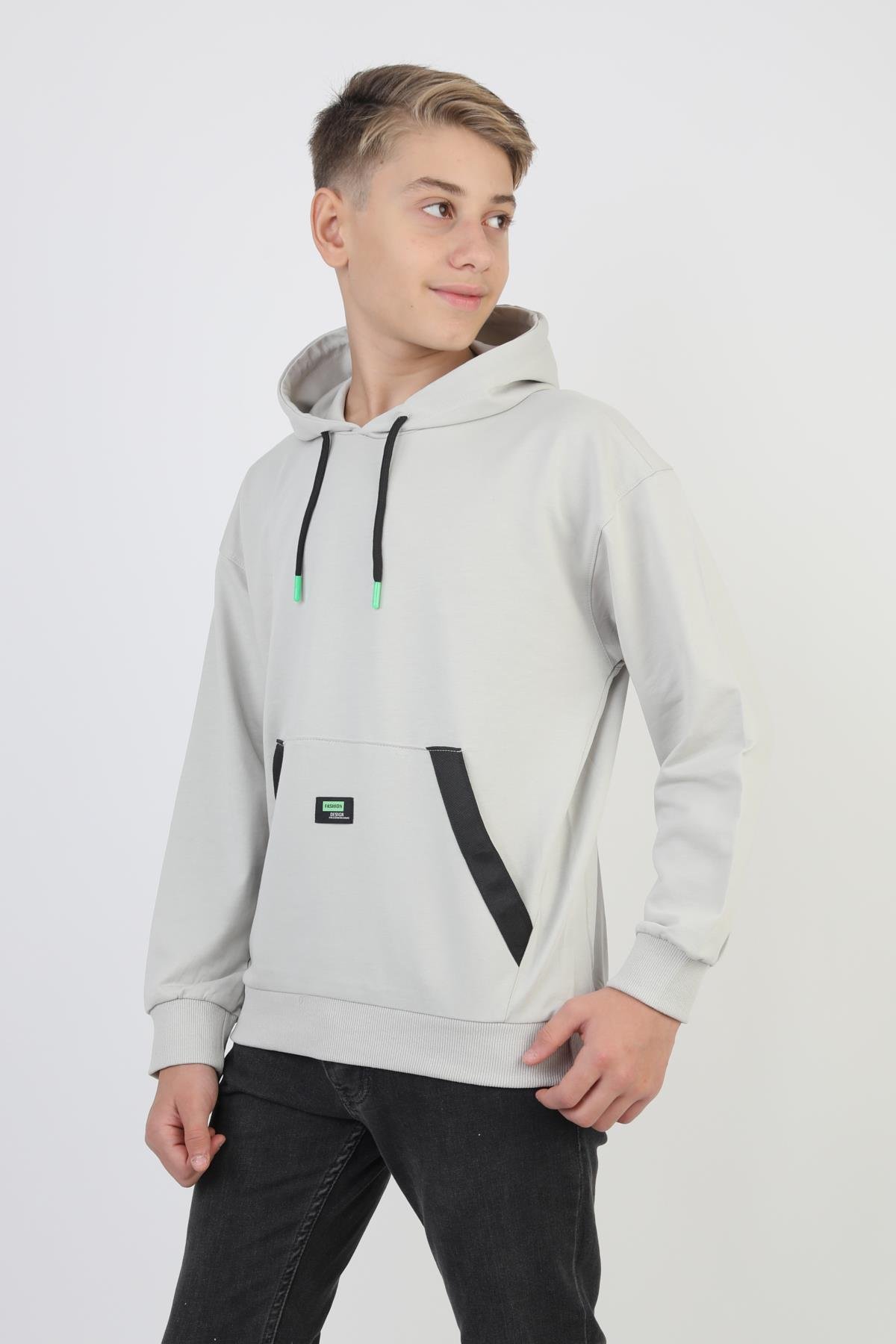 Kapüşonlu Kanguru Cepli Erkek Çocuk Sweatshirt