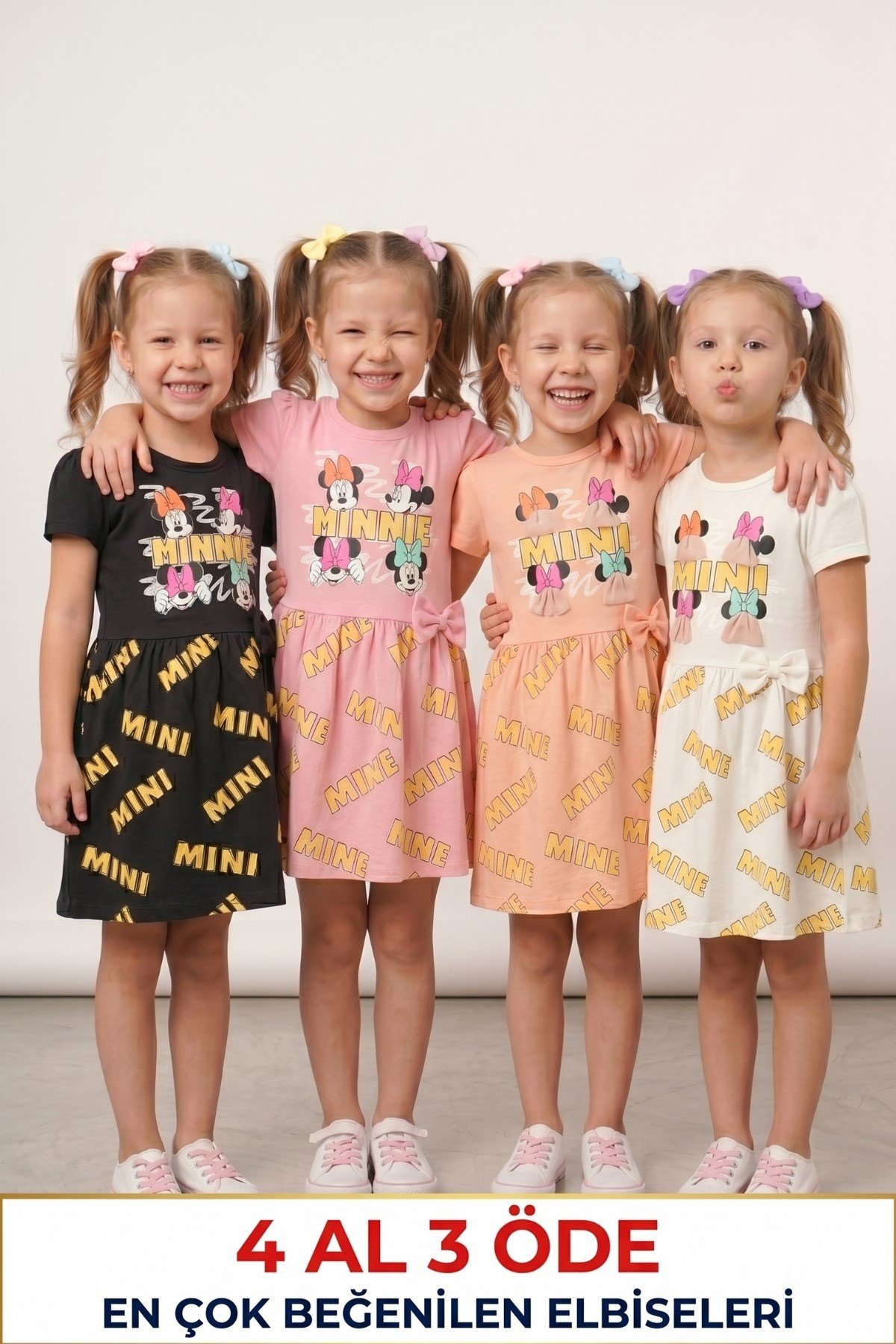 KIZ ELBİSE 4 LÜ SET Çocuk  ELBİSE 4 AL 3 ÖDE   
