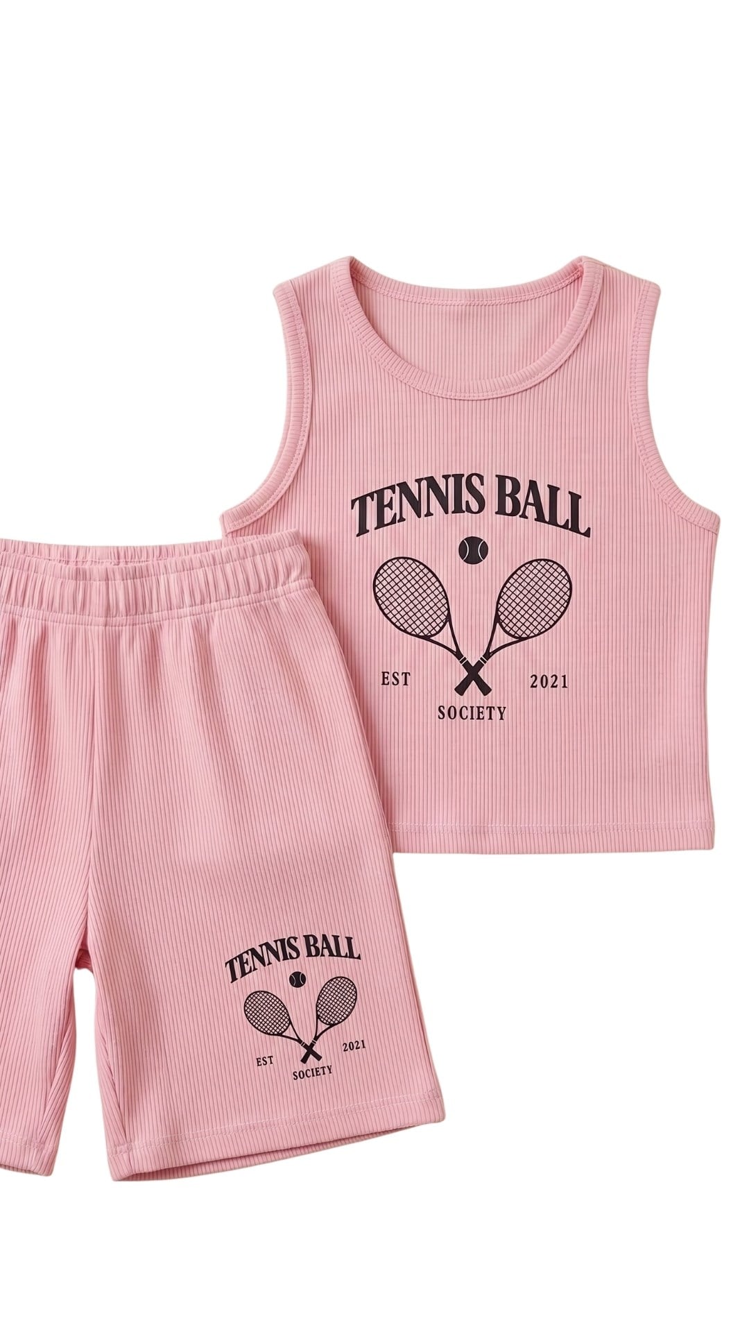 Kız takım Çocuk Sıfır Kol PMB Tennis baskılı Kız Takım 