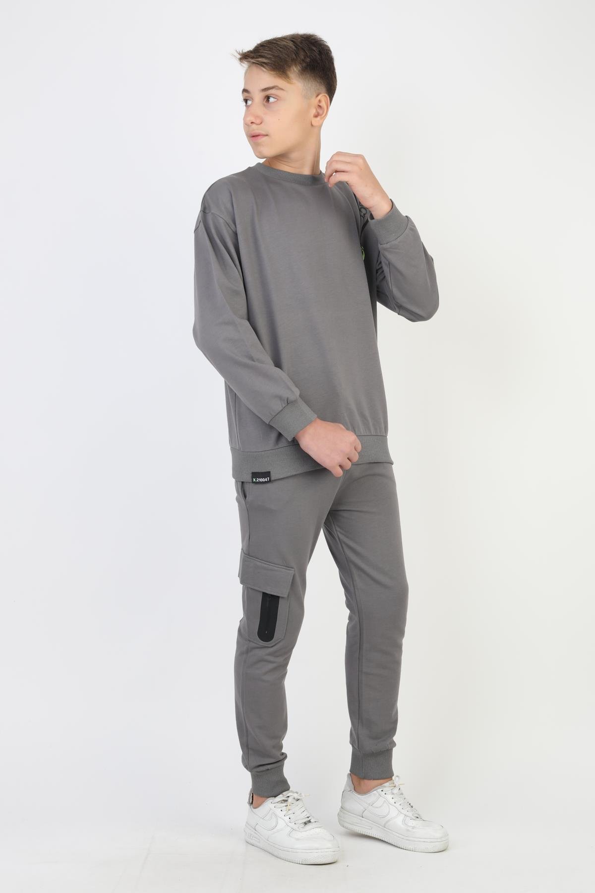 Mevsimlik Respect Baskılı 2 İplik %100 Pamuk 2 İplik Uzun Kollu Erkek Çocuk Sweatshirt