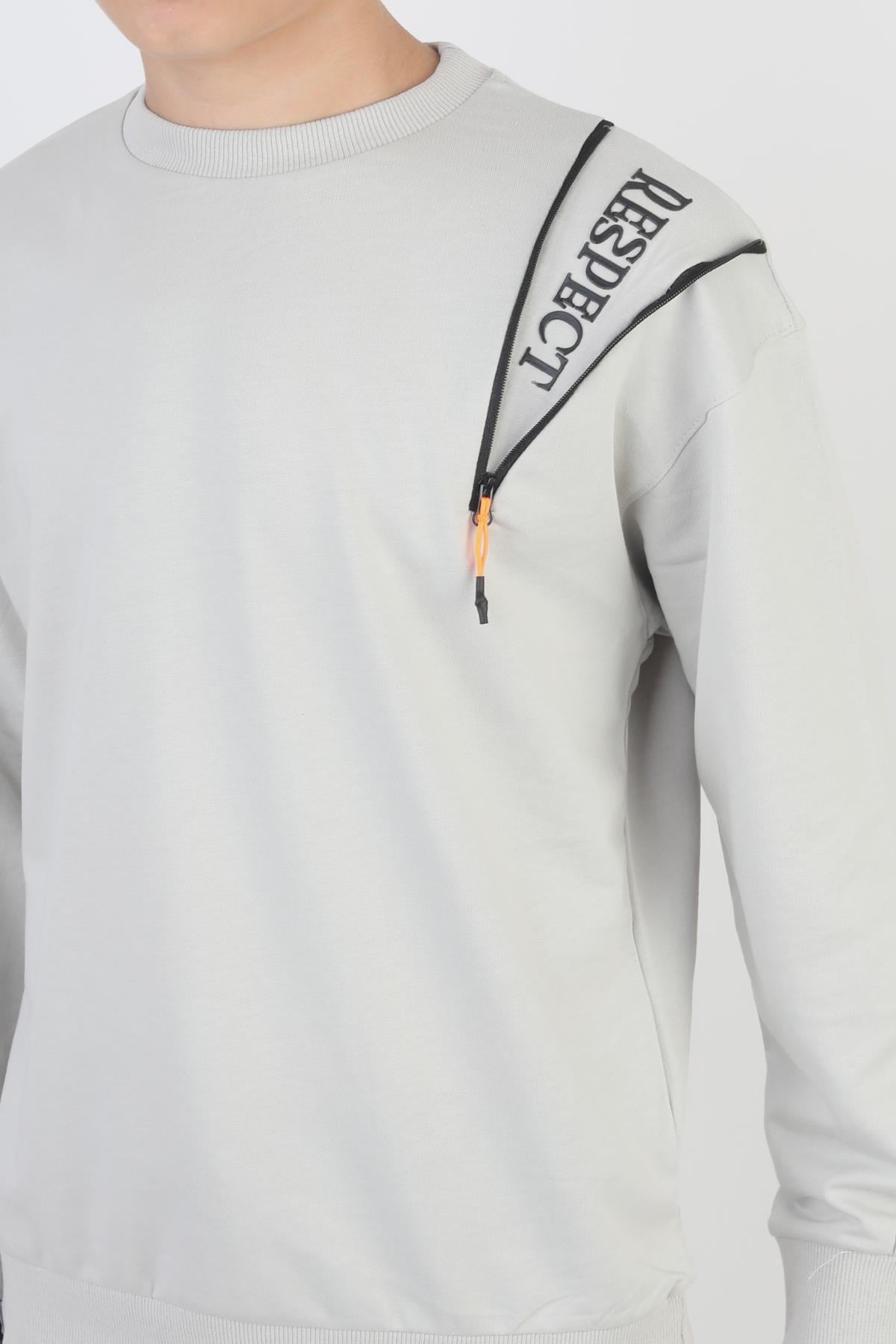 Mevsimlik Respect Baskılı 2 İplik %100 Pamuk 2 İplik Uzun Kollu Erkek Çocuk Sweatshirt
