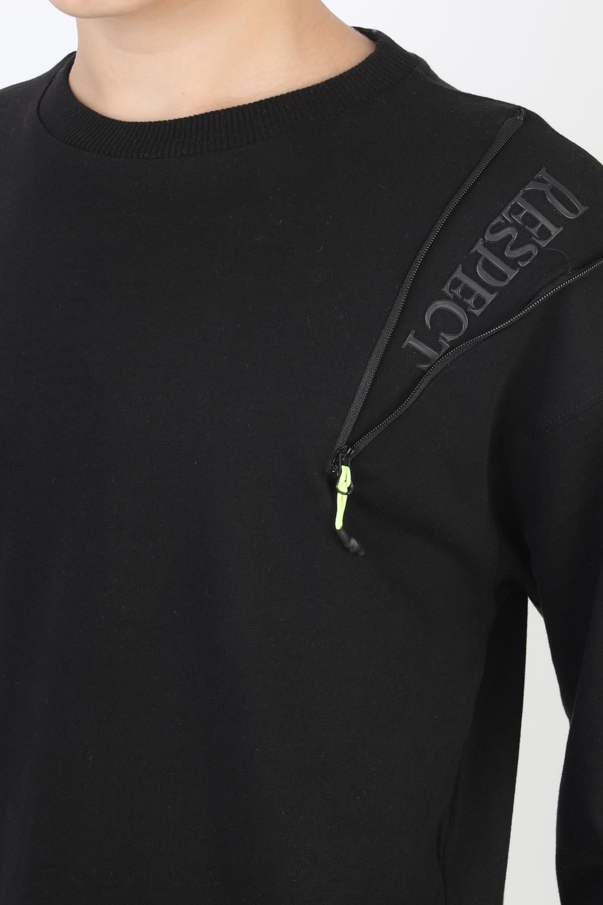 Mevsimlik Respect Baskılı 2 İplik %100 Pamuk 2 İplik Uzun Kollu Erkek Çocuk Sweatshirt