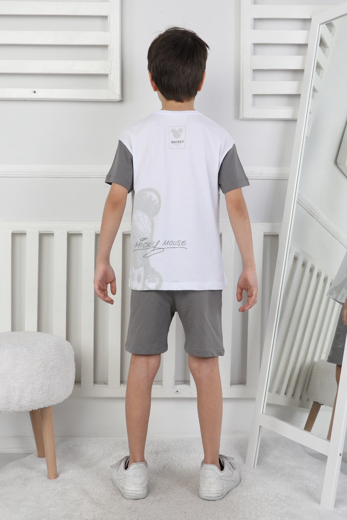 MOUSE Baskı GRİ Erkek Çocuk Şortlu Takım