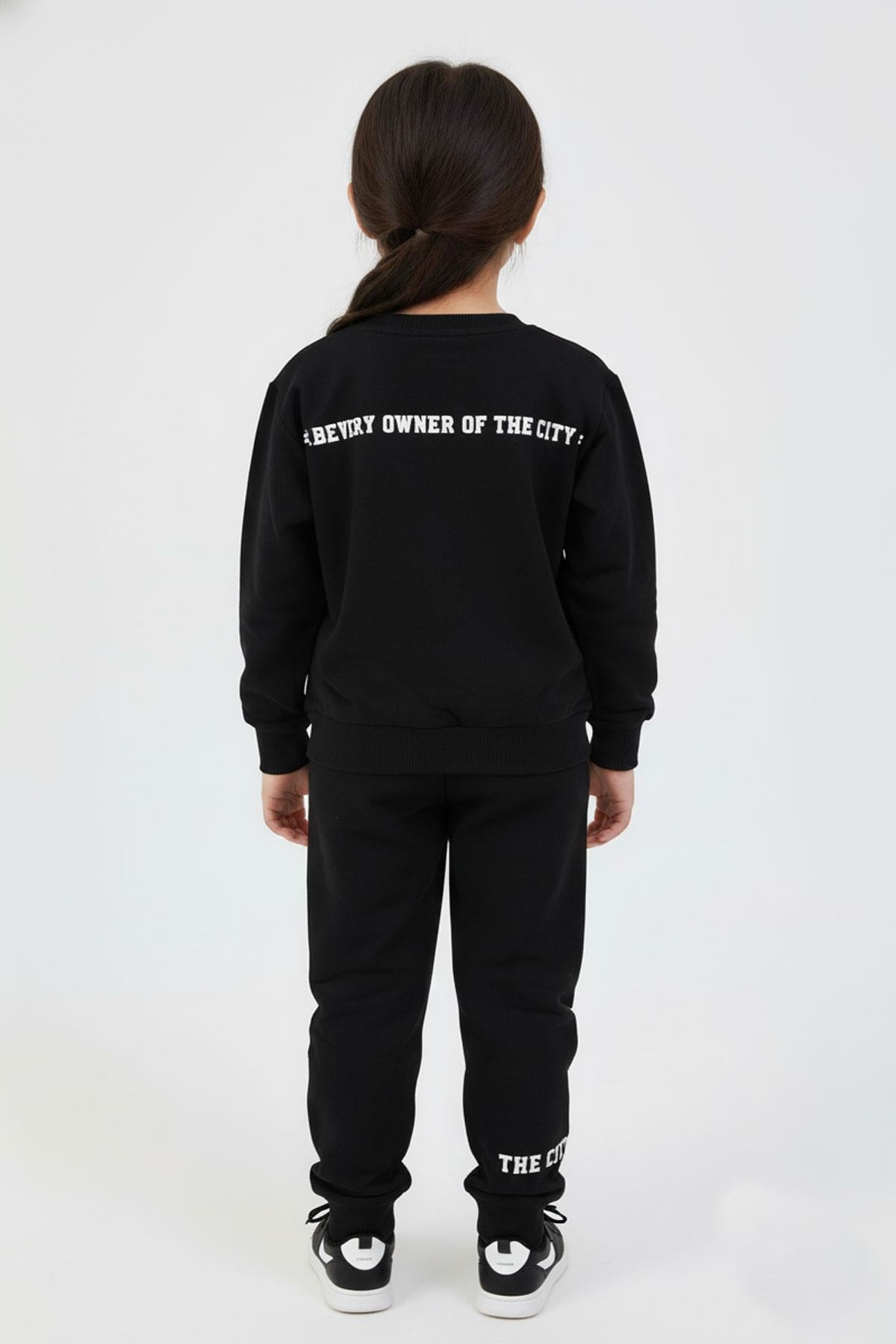 The CITY Baskılı Pamuk 2 İplik Mevsimlik Unisex Çocuk Takım