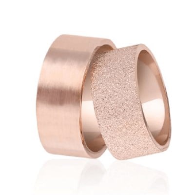 9 mm Rose Kaplama Çift Gümüş Alyans