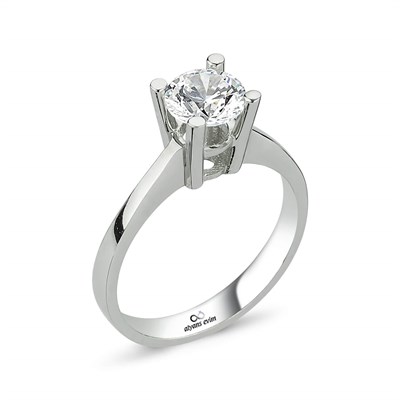 Altın kaplama Swarovski Taşlı Gümüş  Yüzük