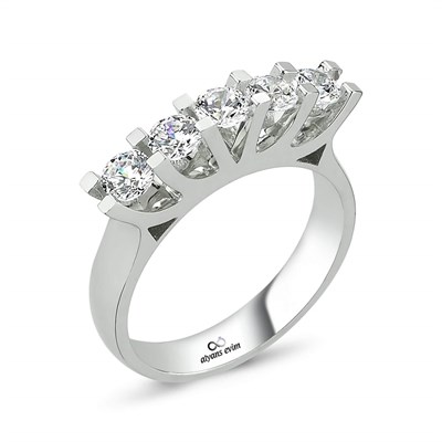 Altın kaplama Swarovski Taşlı Gümüş  Yüzük