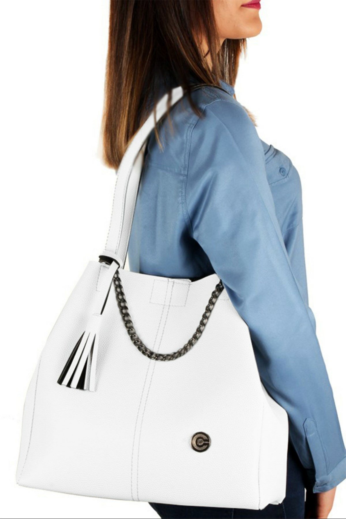 LWE20099-BLuwweLuwwe Bag'sBeyaz Kadın Kol ve Omuz Çantası (LWE20099-Beyaz)