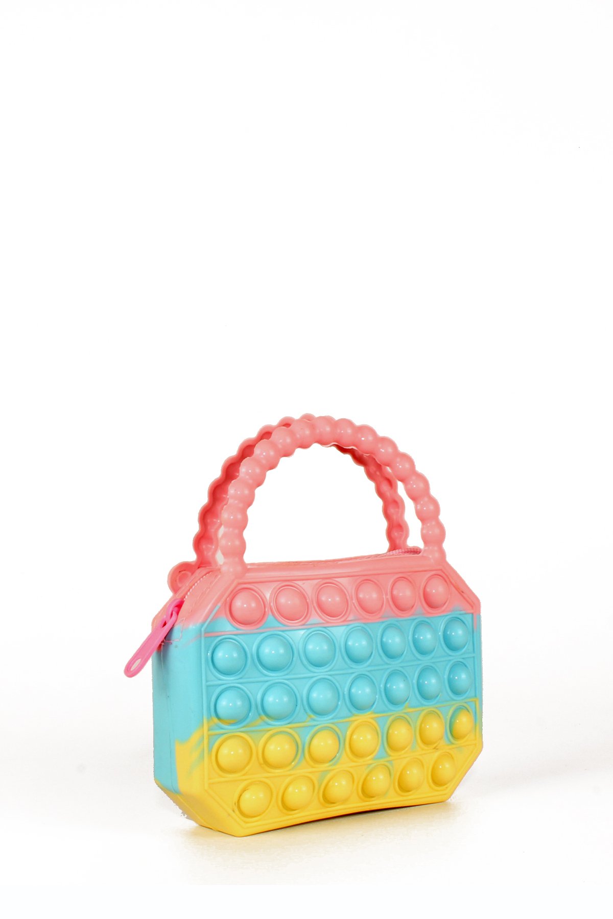 LWE60662-CokRnkPmbTalhaLuwwe Bag'sÇocuk Pop It Push Bubble Fidget Popit Eğitici Oyuncak Ayarlanabilir Askılı El ve Omuz Çantası 15x10cm 33 Baloncuklu (60662)