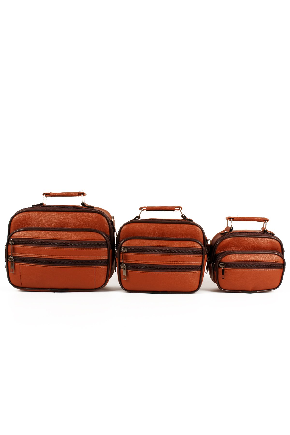 LWE1719-TBTalhaLuwwe Bag'sErkek Üçlü Kasa Destekli Lüx El ve Omuz Çantası Takımı (1719)