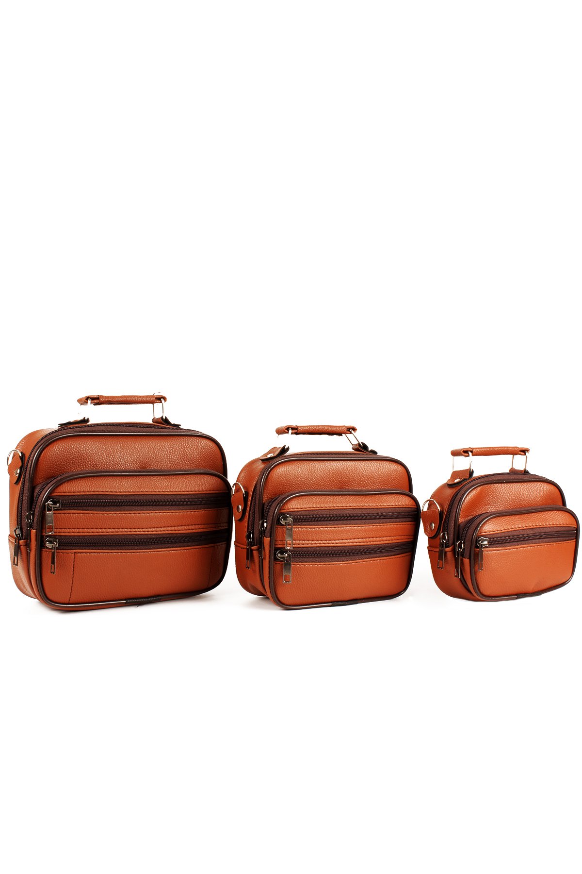 LWE1719-TBTalhaLuwwe Bag'sErkek Üçlü Kasa Destekli Lüx El ve Omuz Çantası Takımı (1719)
