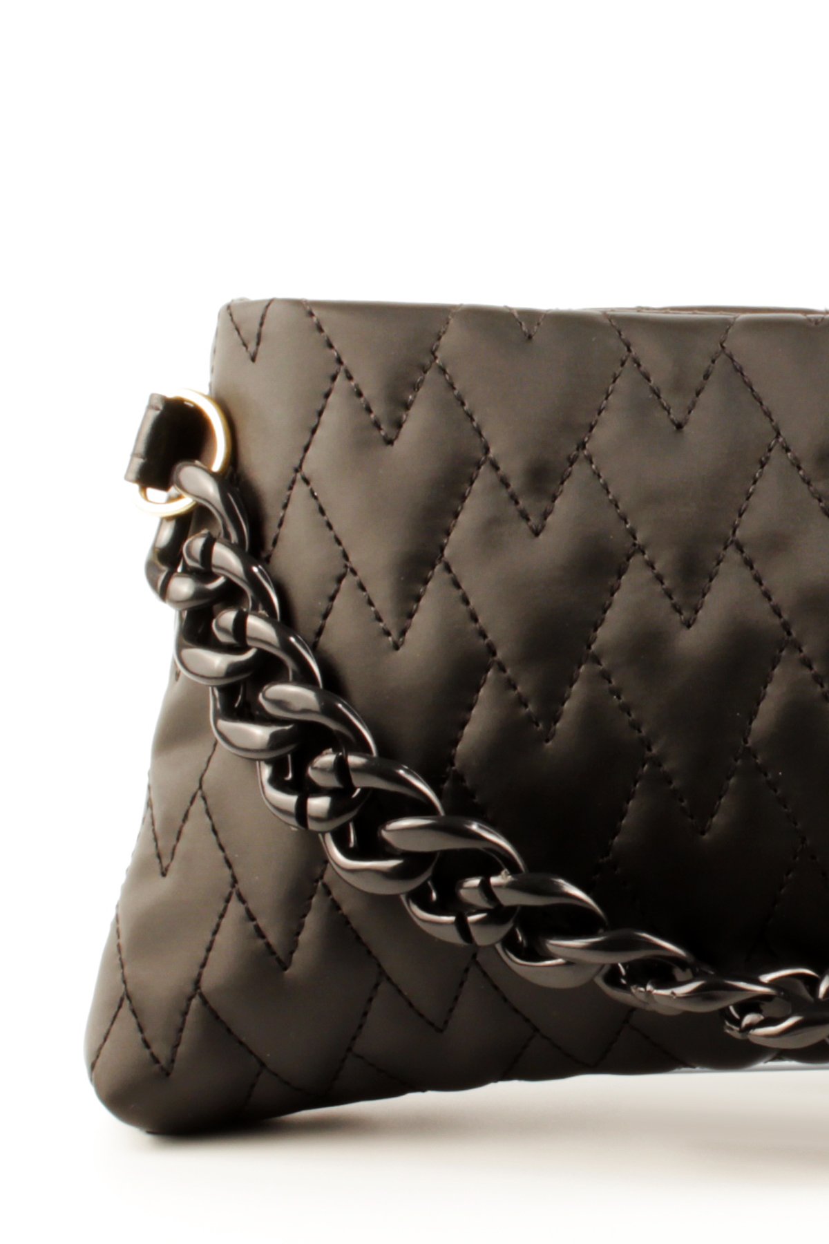 LWE20762-SyhVarLuwwe Bag'sKadın Baget Tarz Zincir El Askı Detaylı Nakışlı Saten El ve Omuz Çantası (20762)