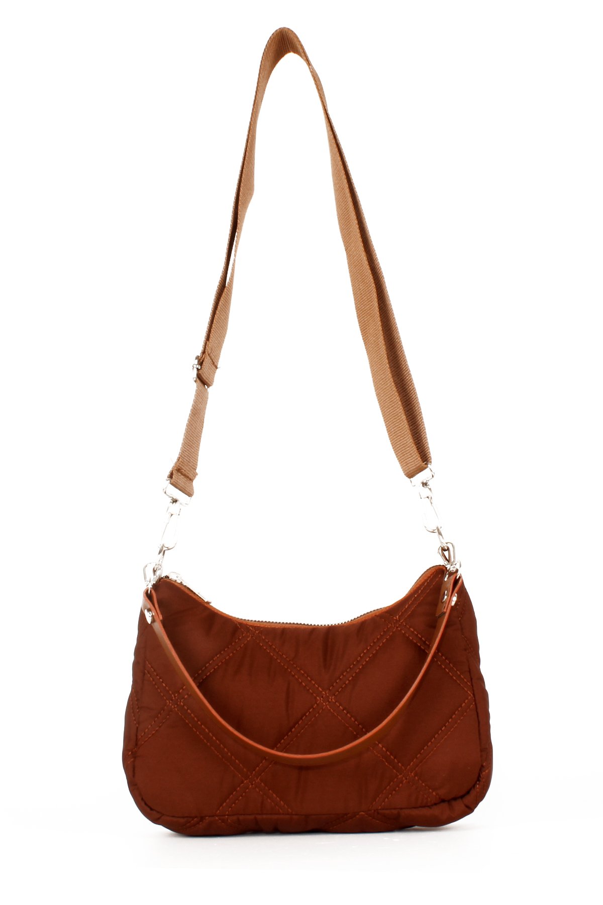 LWE10591-STalhaLuwwe Bag'sKadın Çift Askılı Saten Dokulu Baguette&Omuz Çantası (10591)